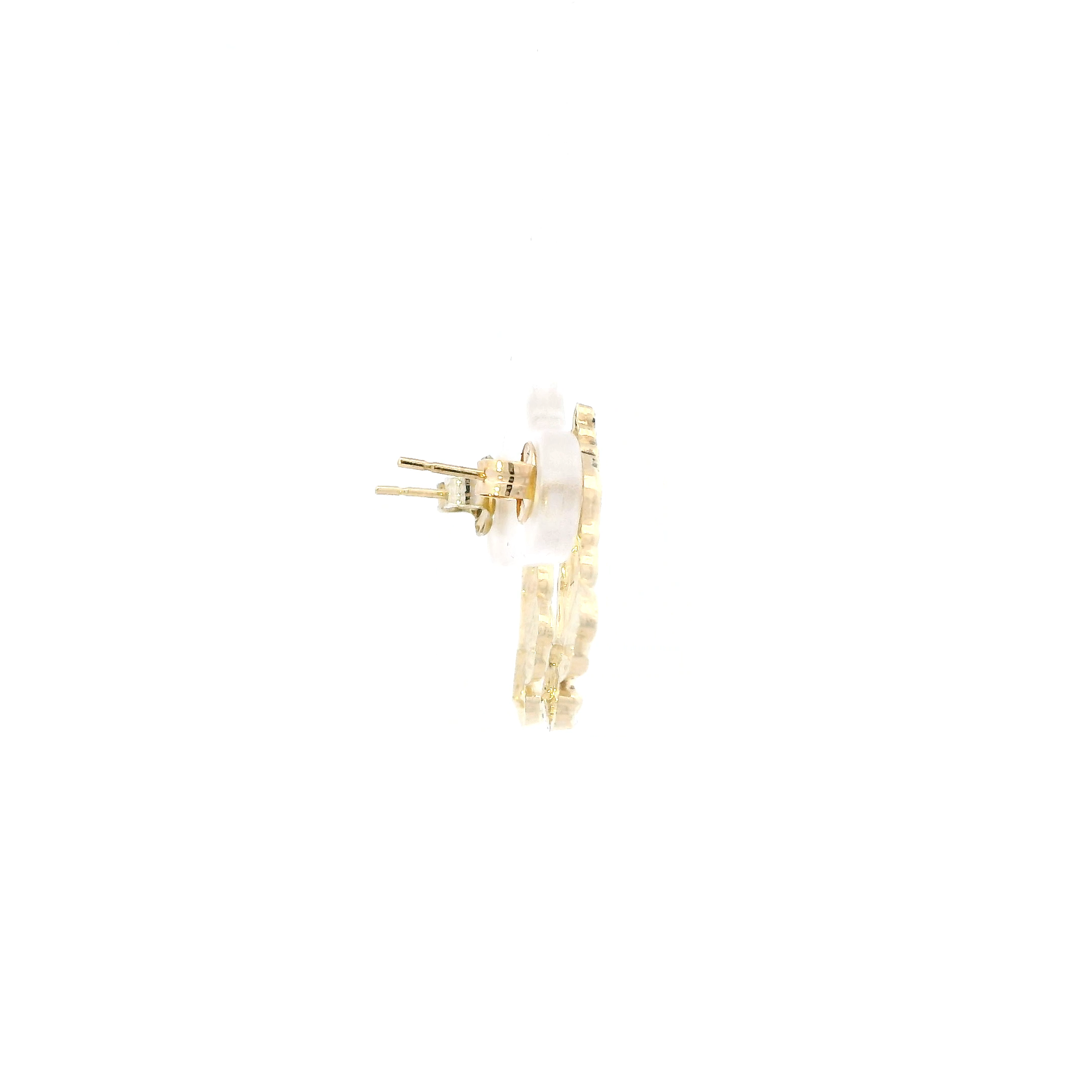 10K Yellow Gold Praying Hands Stud Earrings