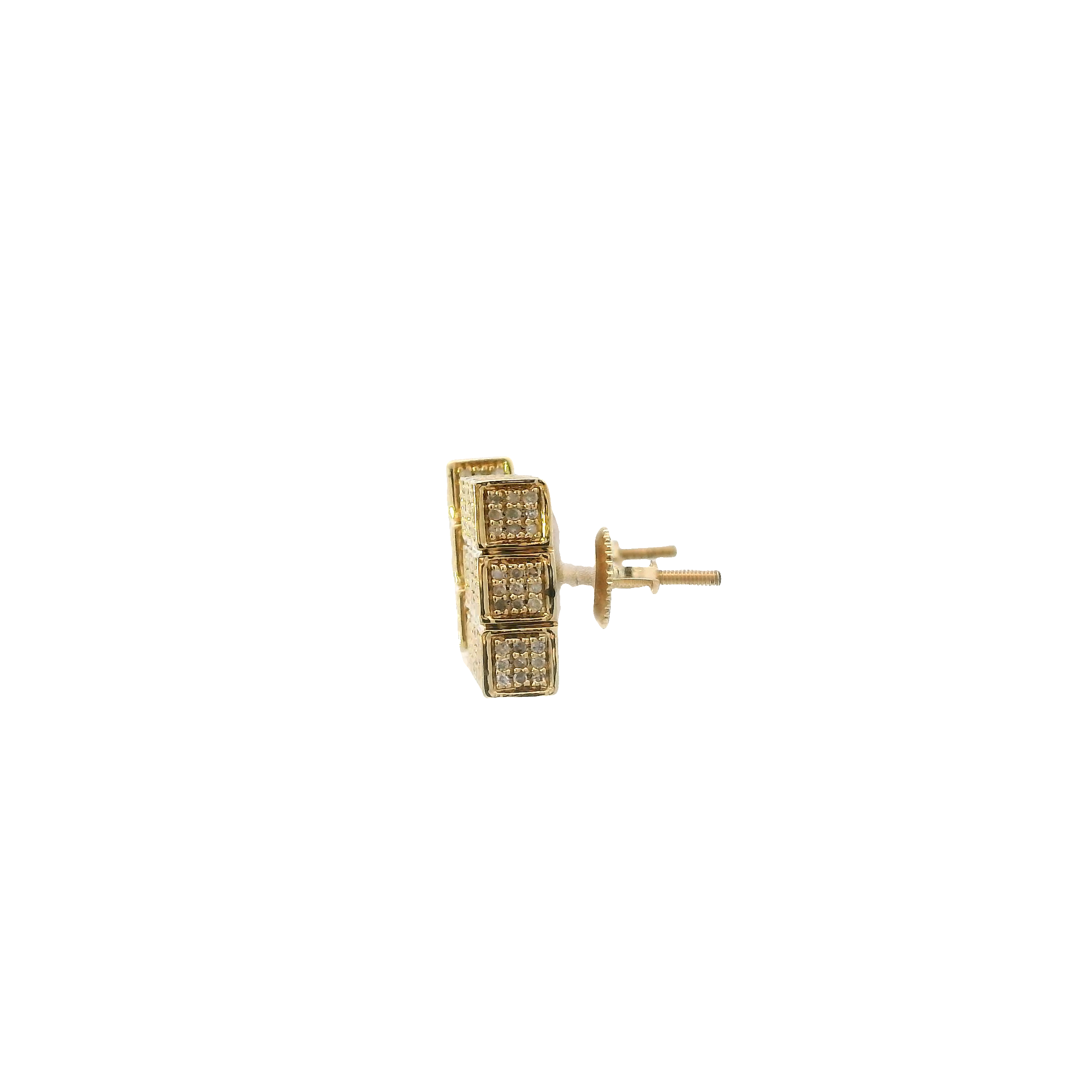 10K Yellow Gold Diamond Square Earrings