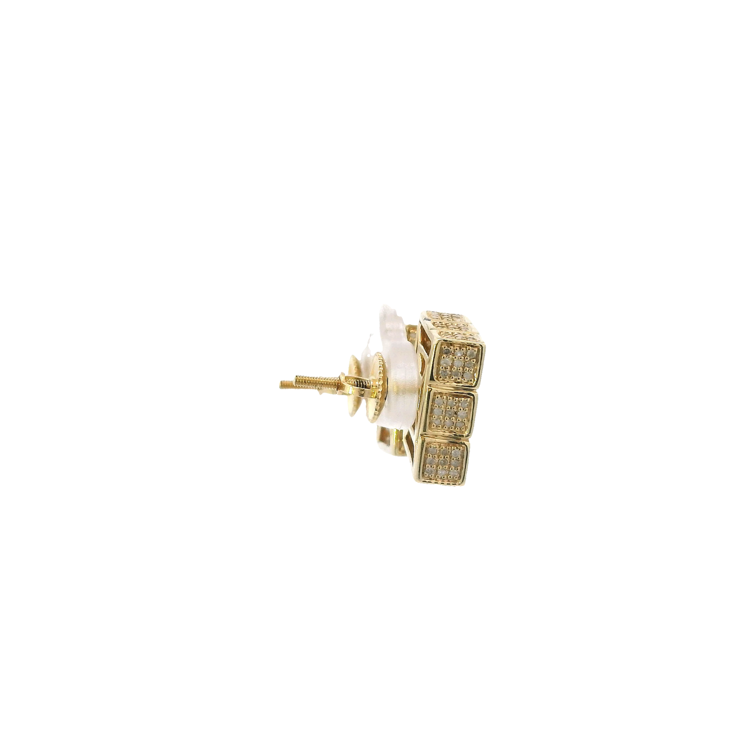 10K Yellow Gold Diamond Square Earrings