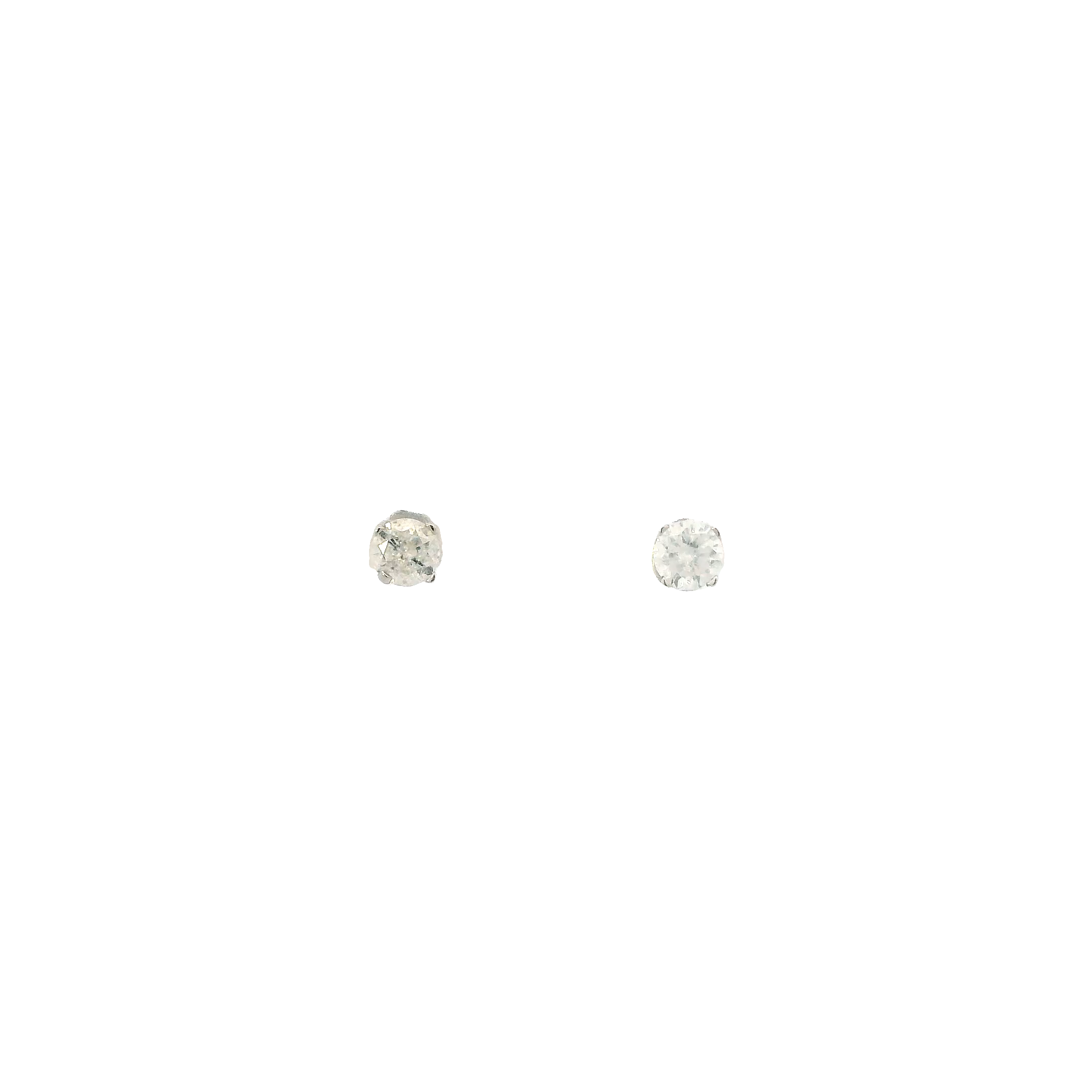 14K White Gold Solitaire Diamond Earrings - 0.50ct
