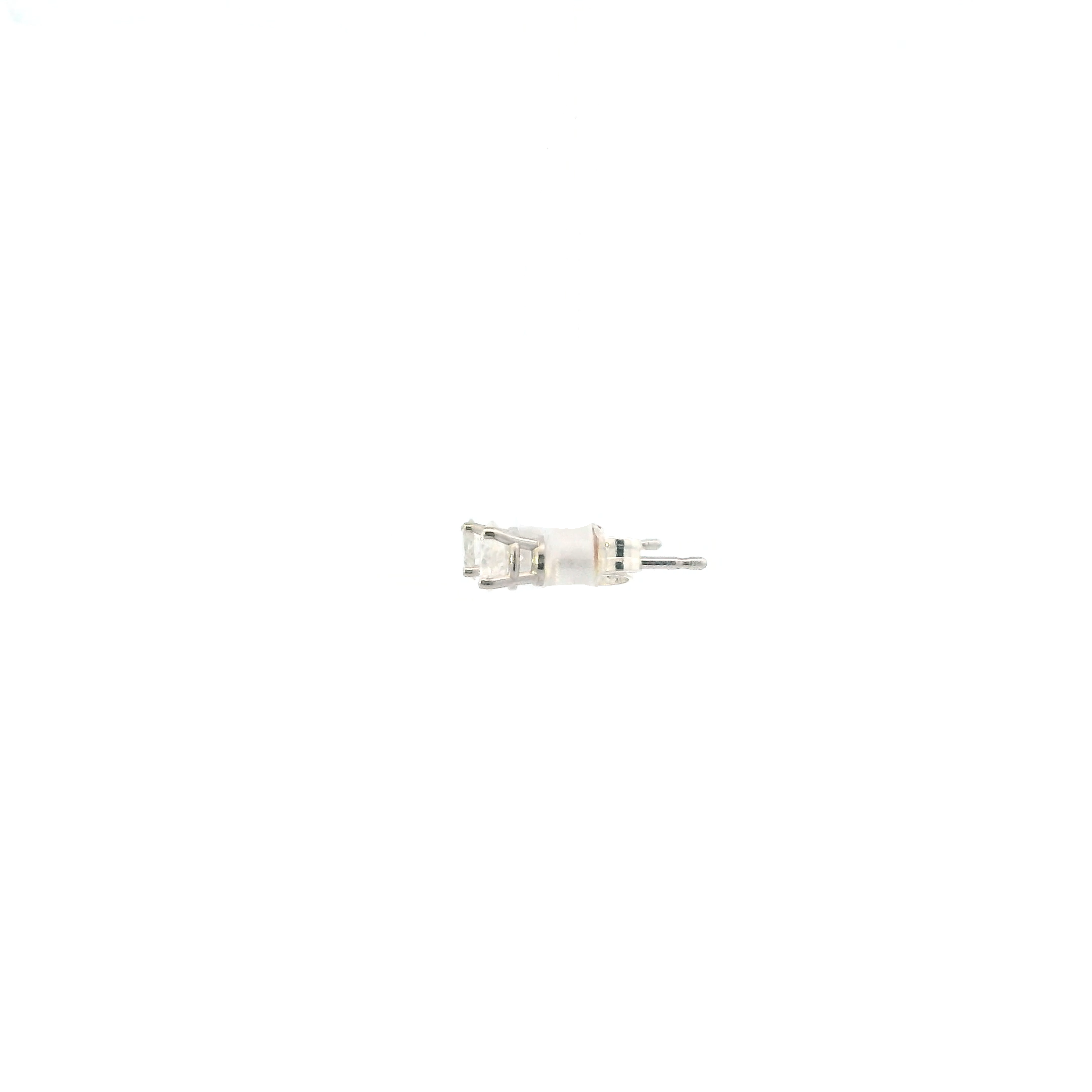 14K White Gold Solitaire Diamond Earrings - 0.50ct