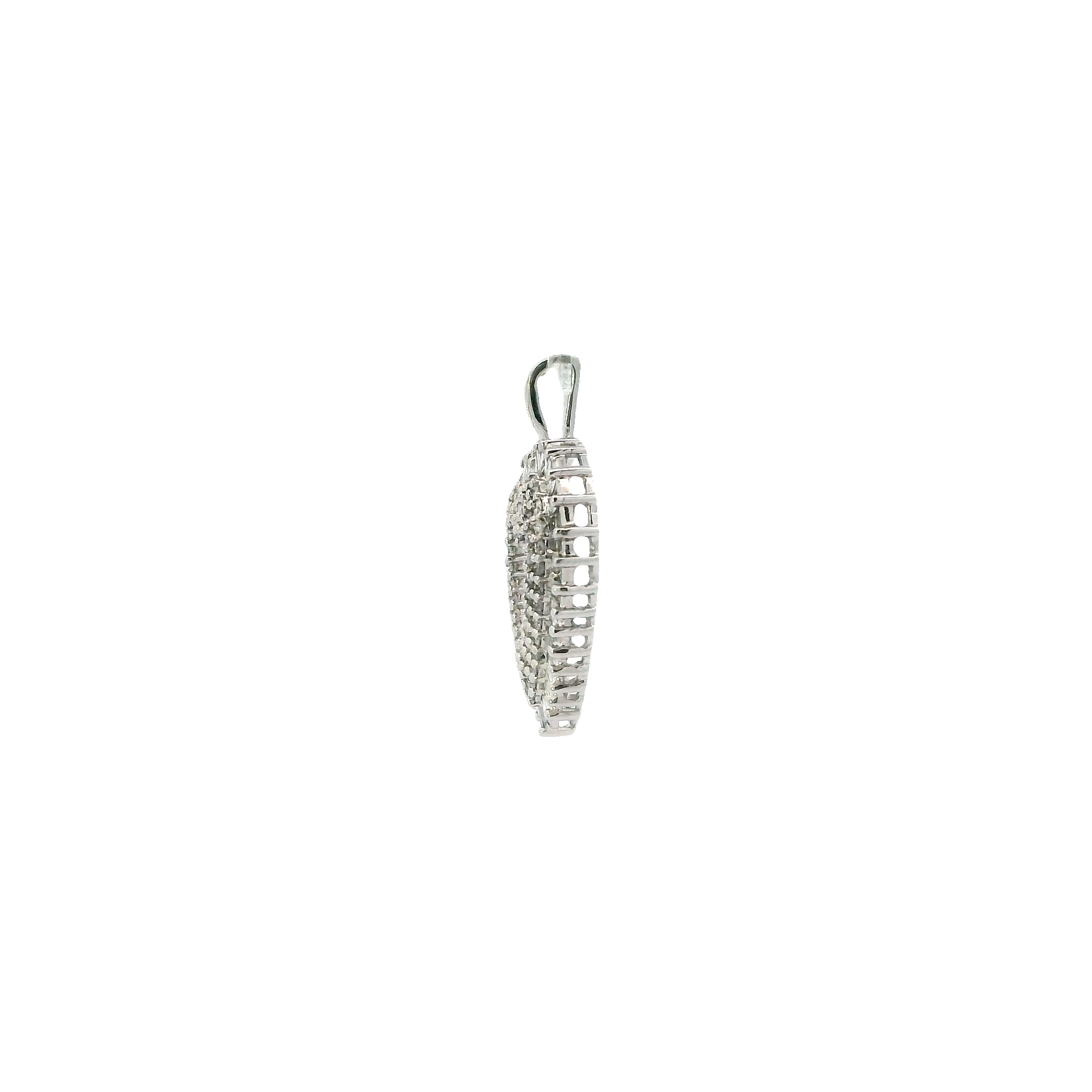 10K White Gold Diamond Heart Pendant - 0.30ct