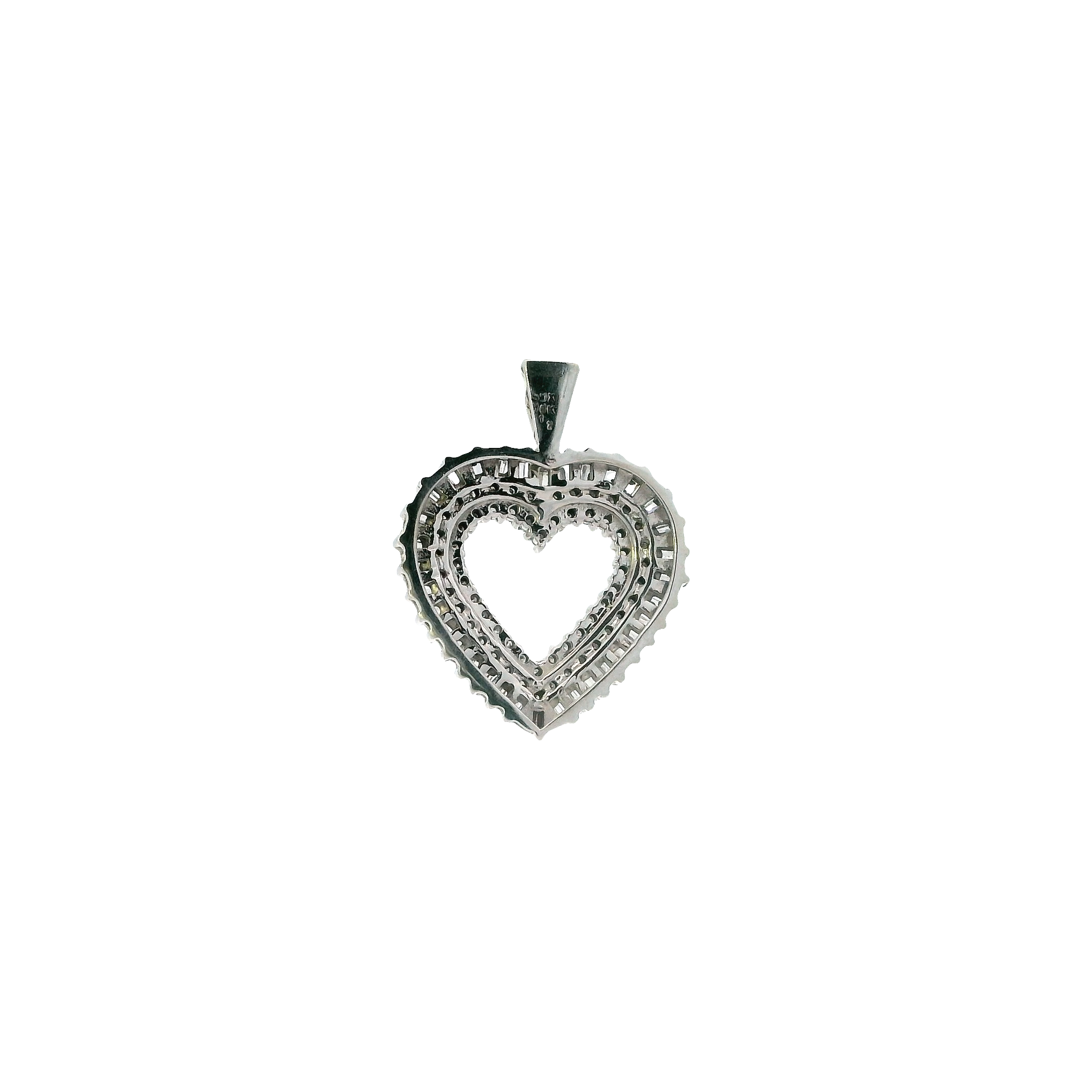 10K White Gold Diamond Heart Pendant - 0.30ct