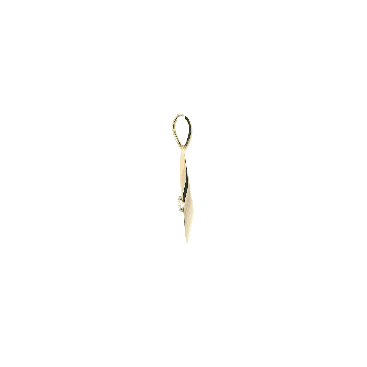10K Yellow Gold Solitaire Diamond Pendant -0.11ct