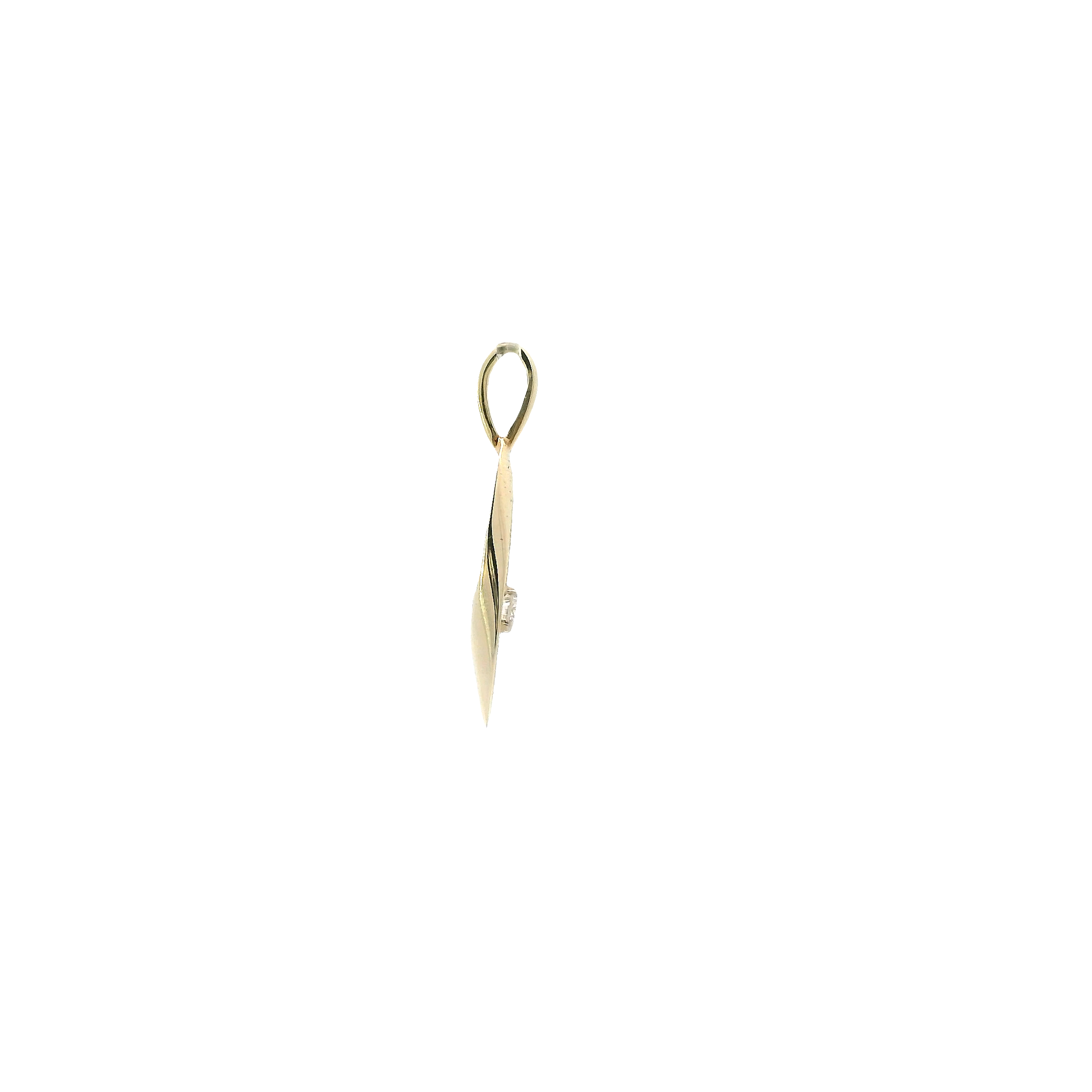 10K Yellow Gold Solitaire Diamond Pendant -0.11ct