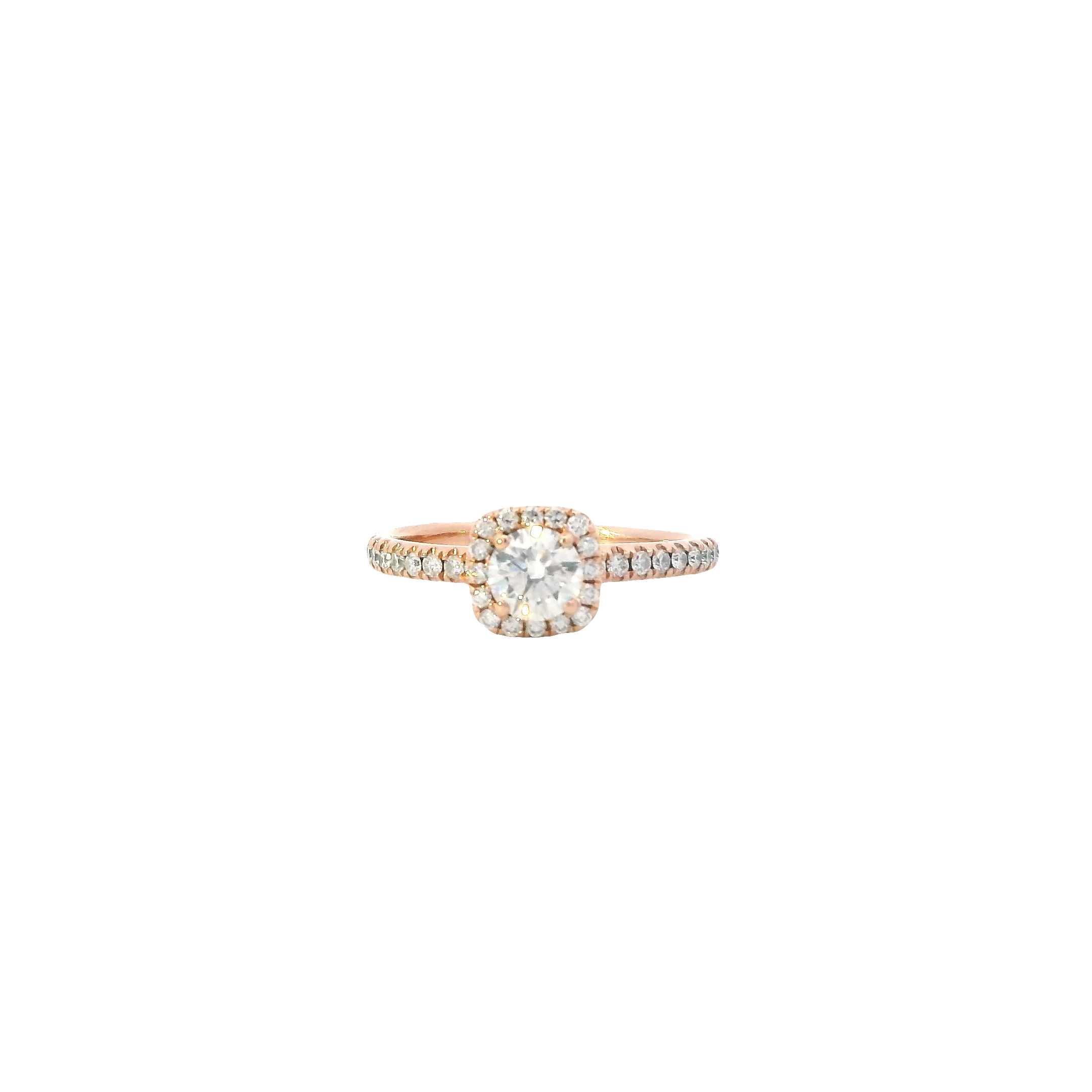 14K Rose Gold Lab Grown Diamond Women's Ring-1.00ct