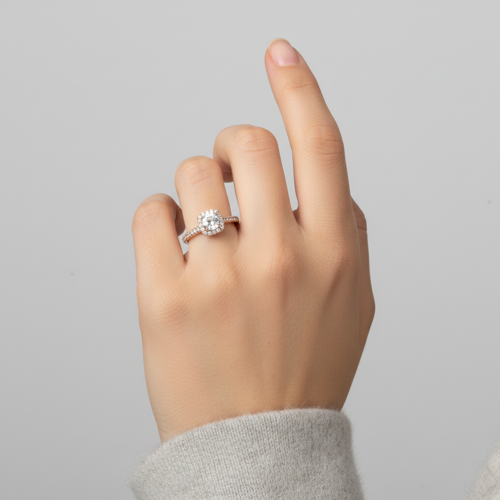 14K Rose Gold Women's Lab Diamond Ring - 1.00ct