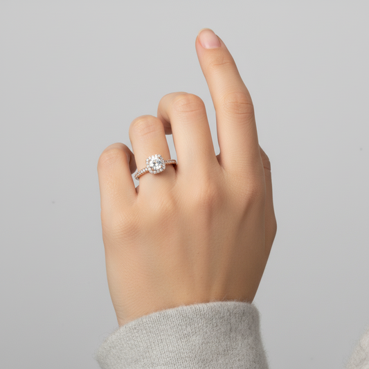 14K Rose Gold Women's Lab Diamond Ring - 1.00ct
