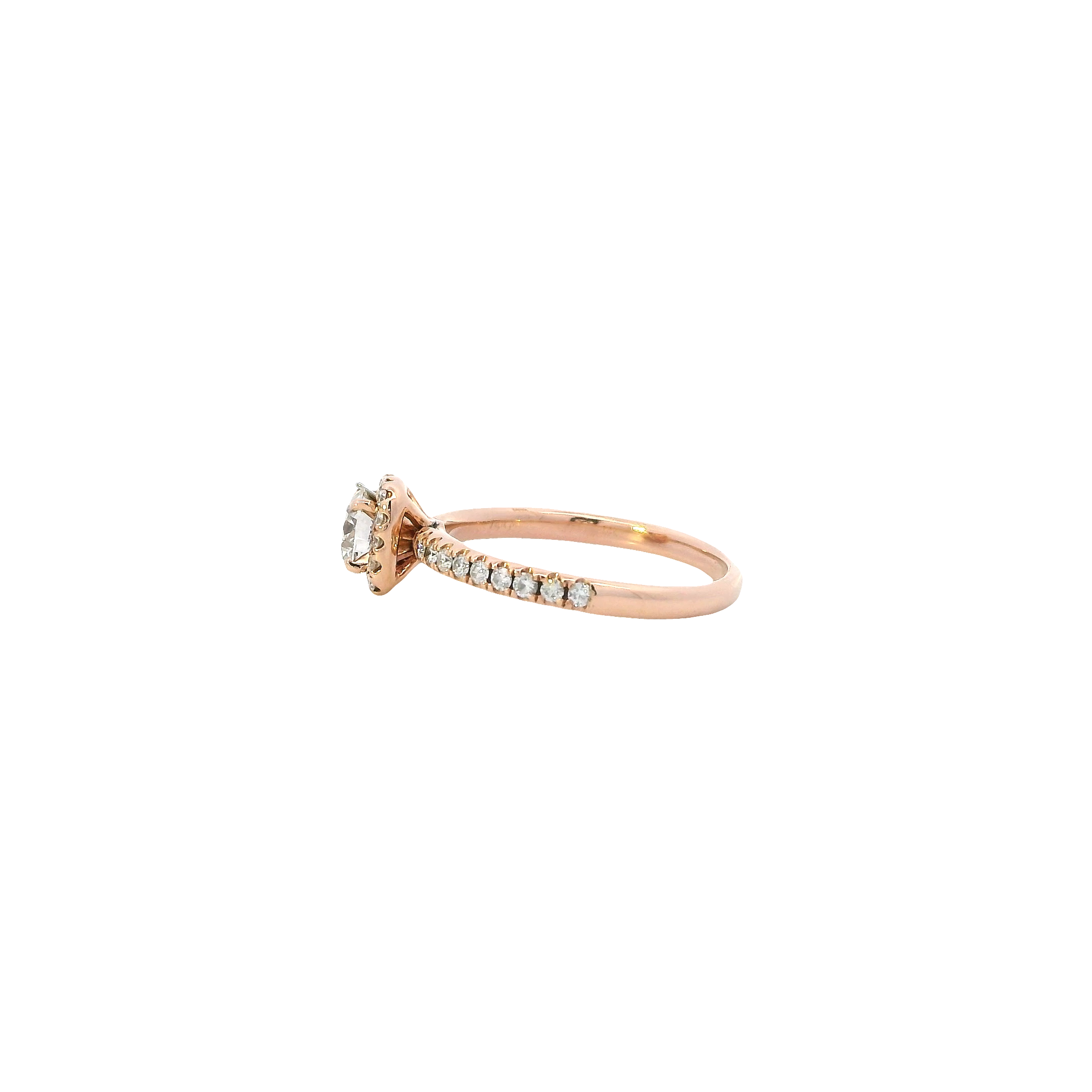 14K Rose Gold Lab Grown Diamond Women's Ring-1.00ct