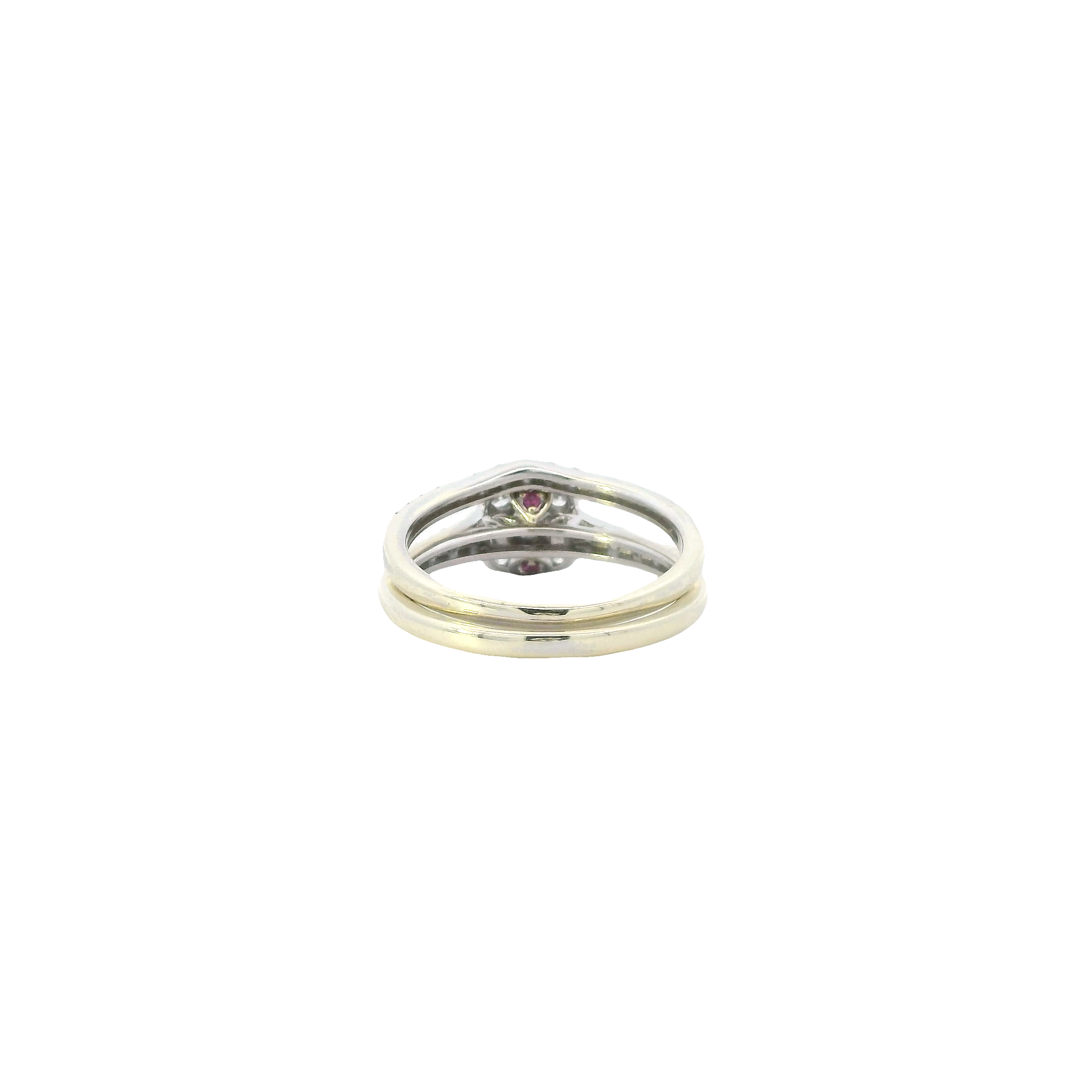 10K White Gold Lab Grown Diamond Engagement & Wedding Women's Ring Set - 0.73ct