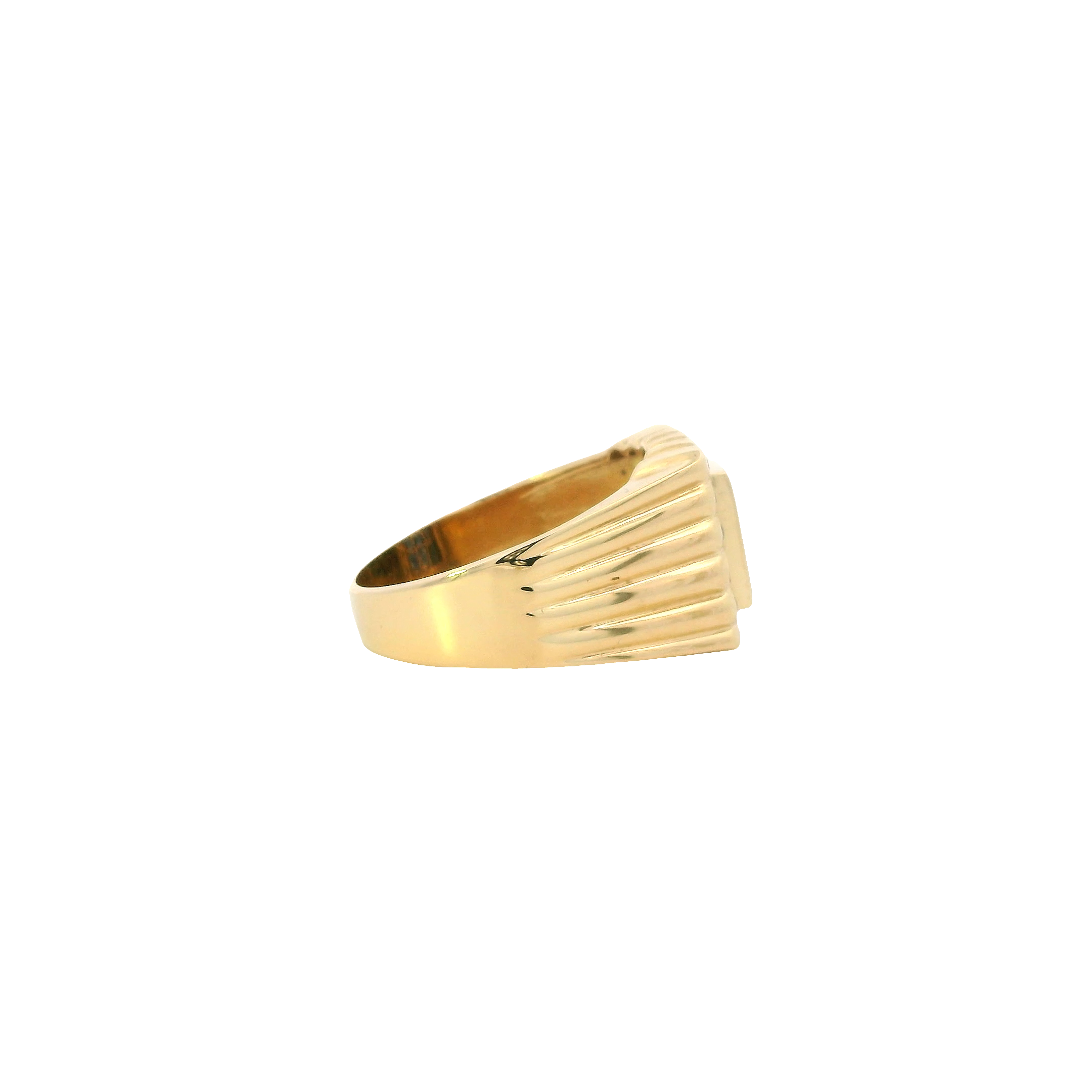 14K Yellow Gold Sapphire & Diamond Men's Ring - 0.37ct