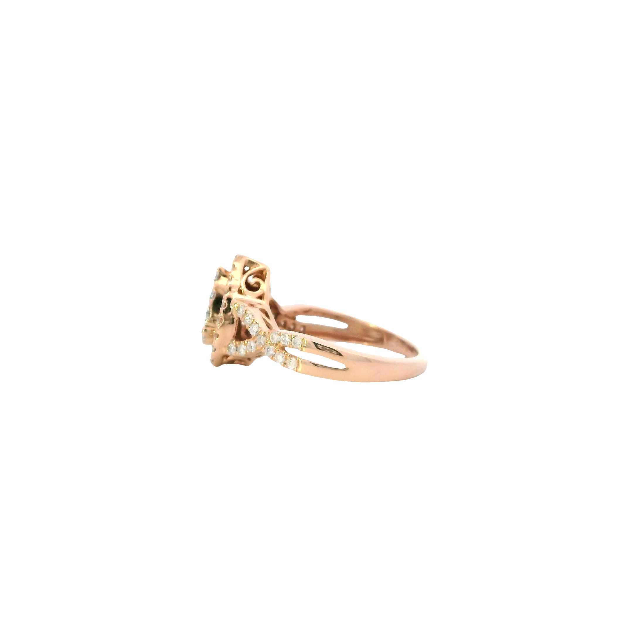 14K Rose Gold Diamond Women's Ring - 0.67ct