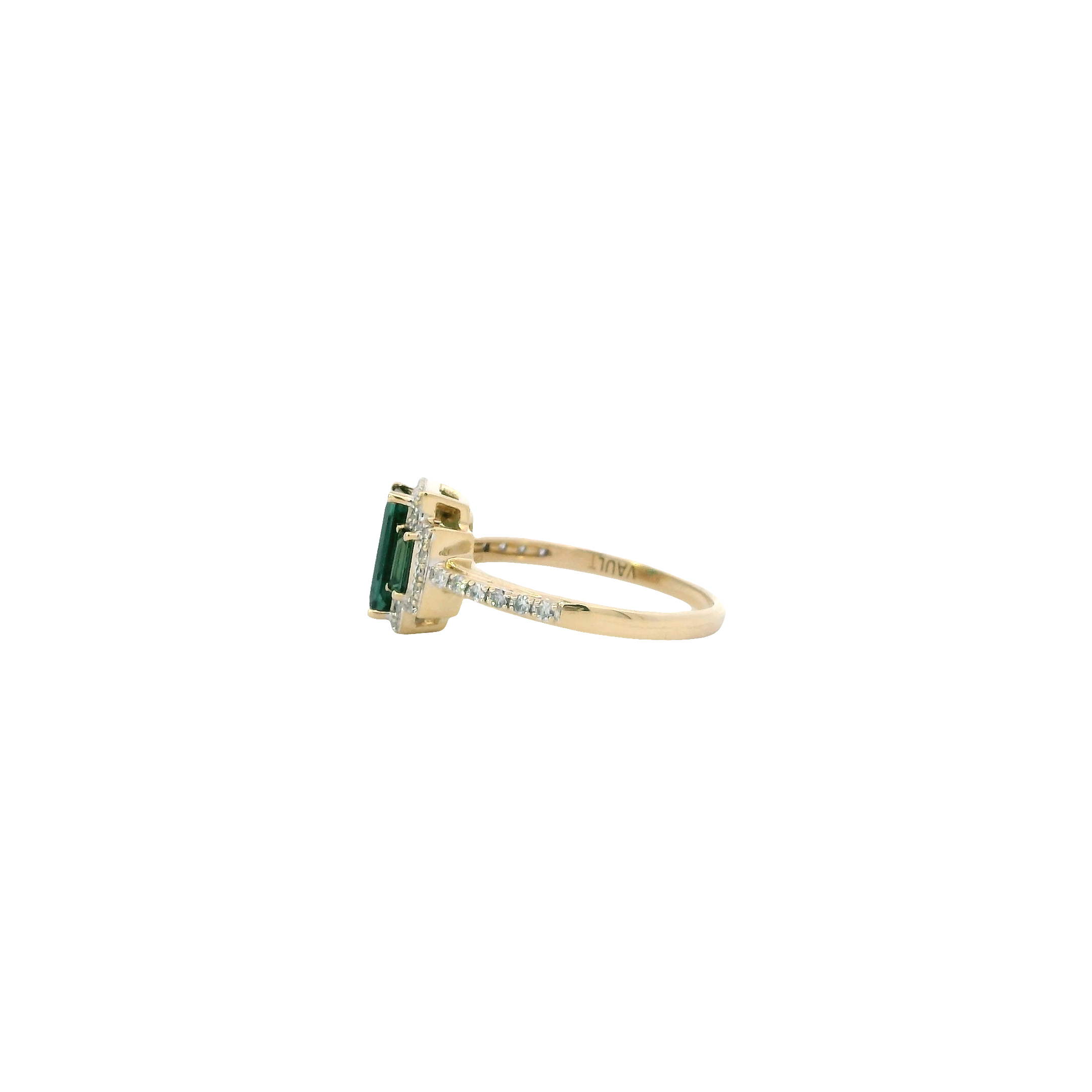 14K Yellow Gold Green Tourmaline Women's Ring