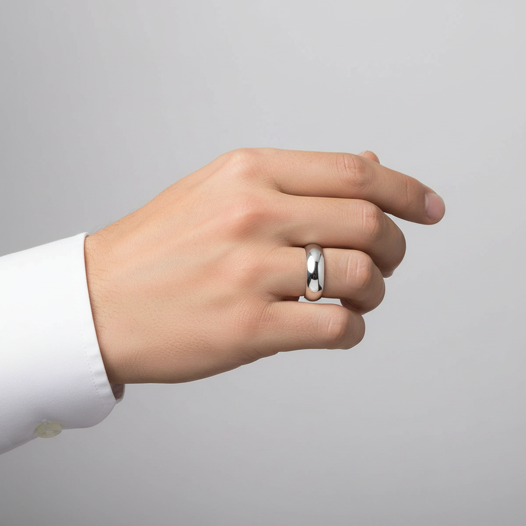 Platinum Men's Comfort Band Ring