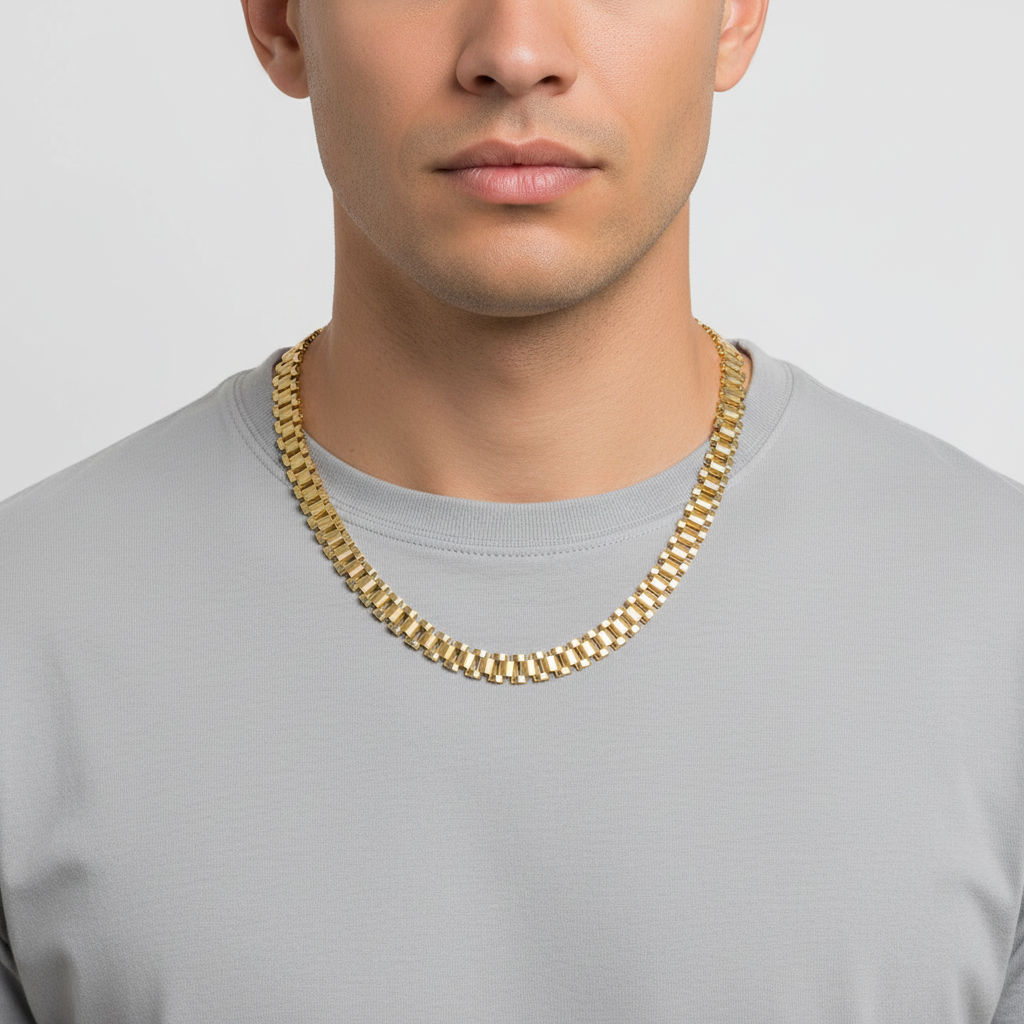 10K Yellow Gold 24" Hollow Rolex Chain