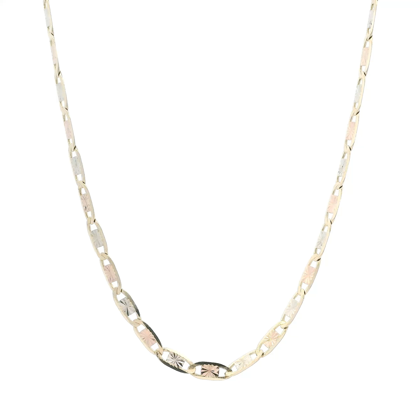 14K Tri Color Gold 24" Mariner Chain