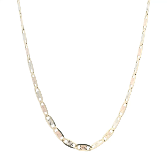 14K Tri Color Gold 24" Mariner Chain