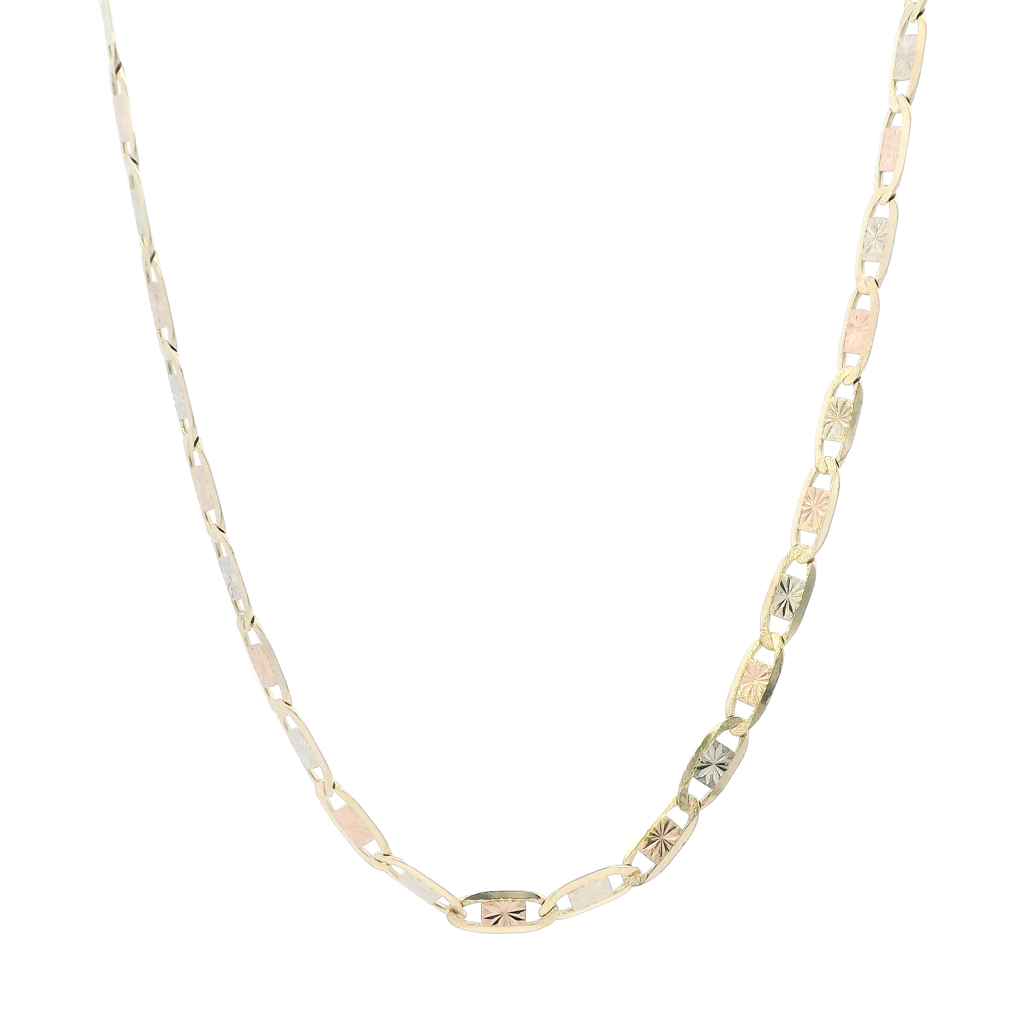 14K Tri Color Gold 24" Mariner Chain