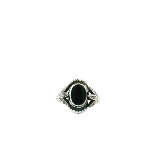 Norwegian Design Sterling Silver Black Onyx Ring