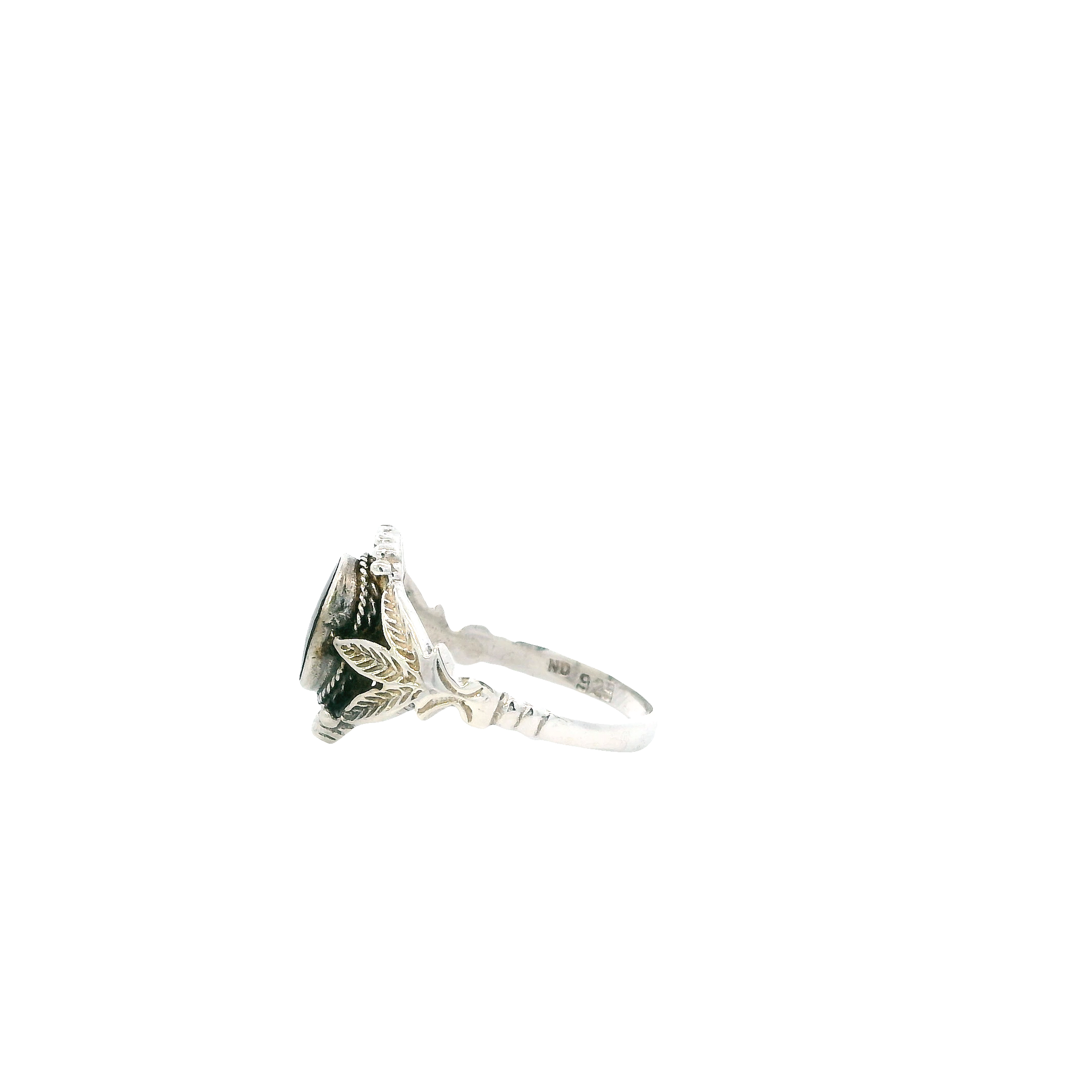 Norwegian Design Sterling Silver Black Onyx Ring