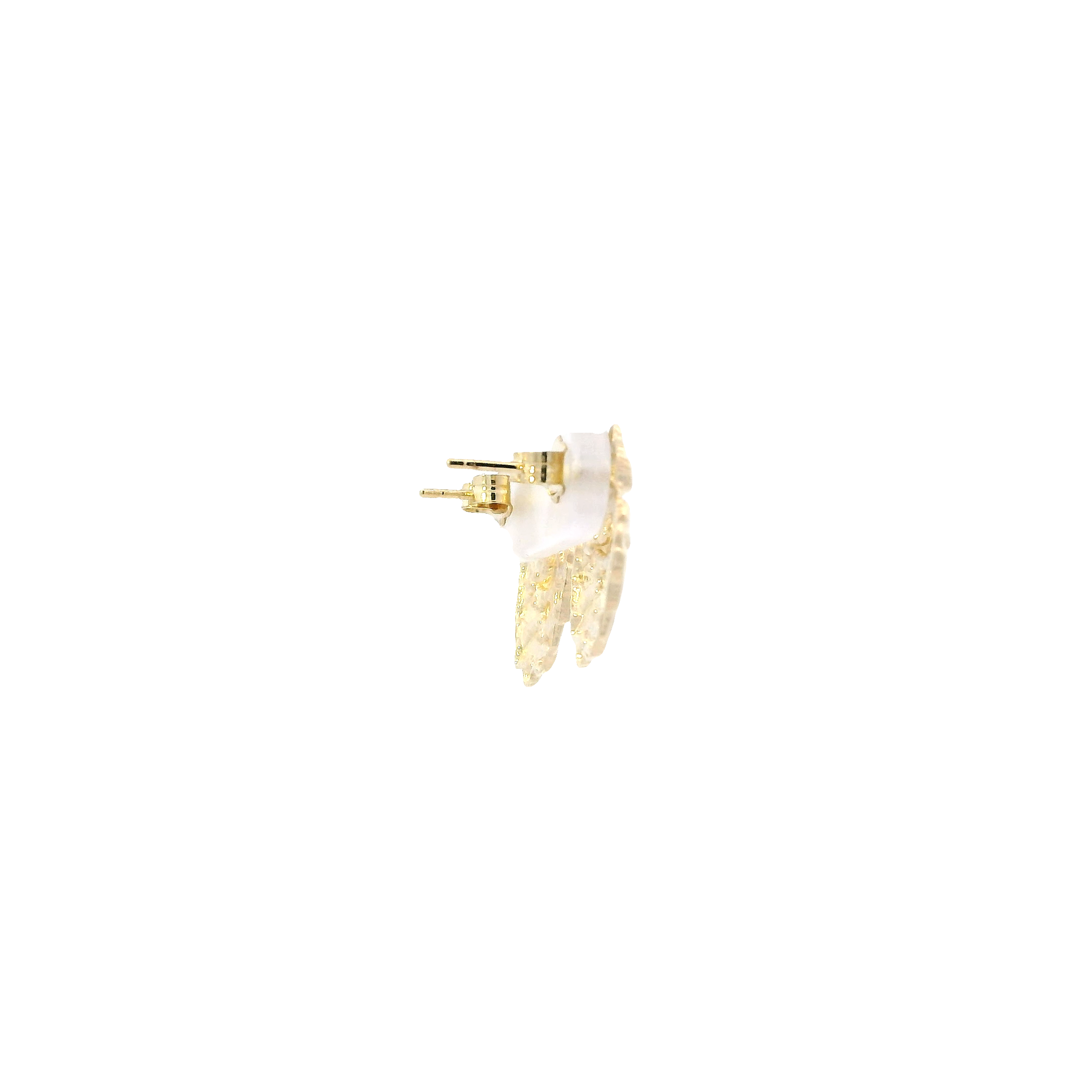 10K Yellow Gold Round Nugget Stud Earrings