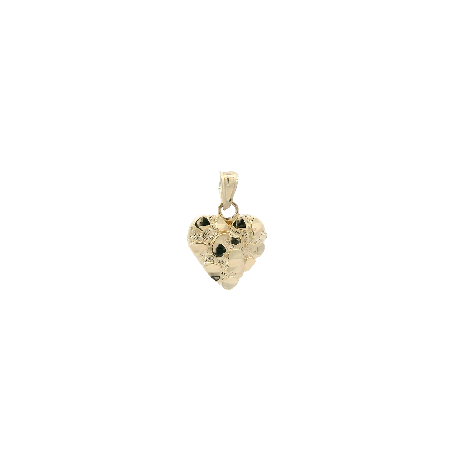 10K Yellow Gold Nugget Heart Pendant