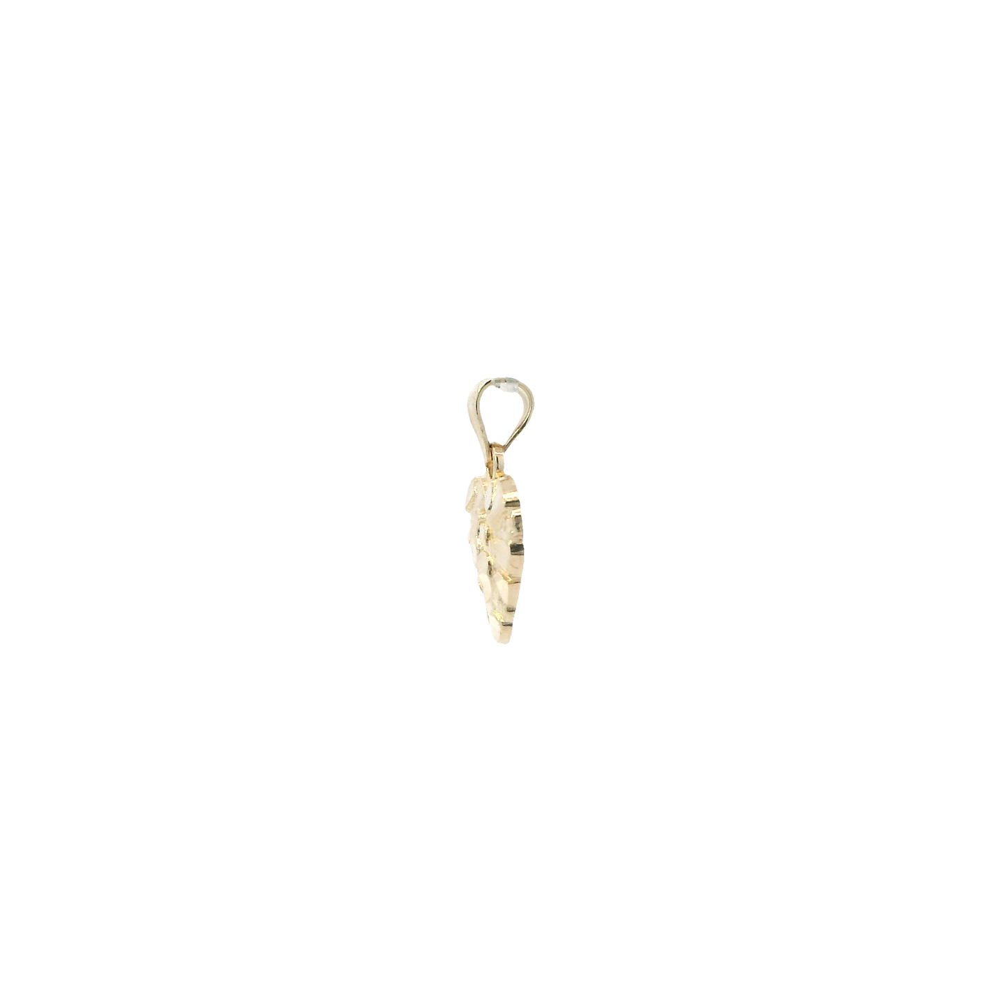 10K Yellow Gold Nugget Heart Pendant