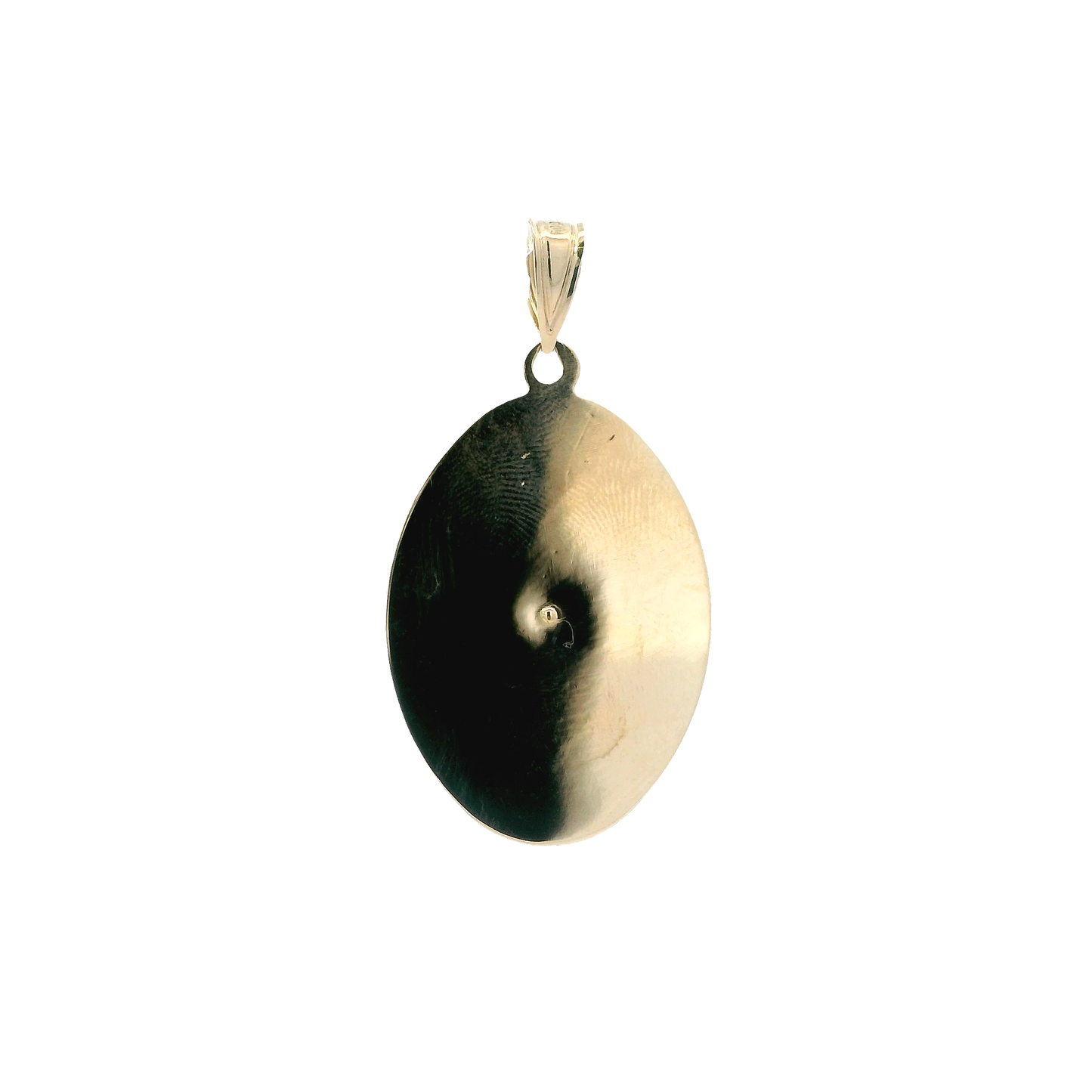 10K Tri Color Gold Oval Jesus Pendant