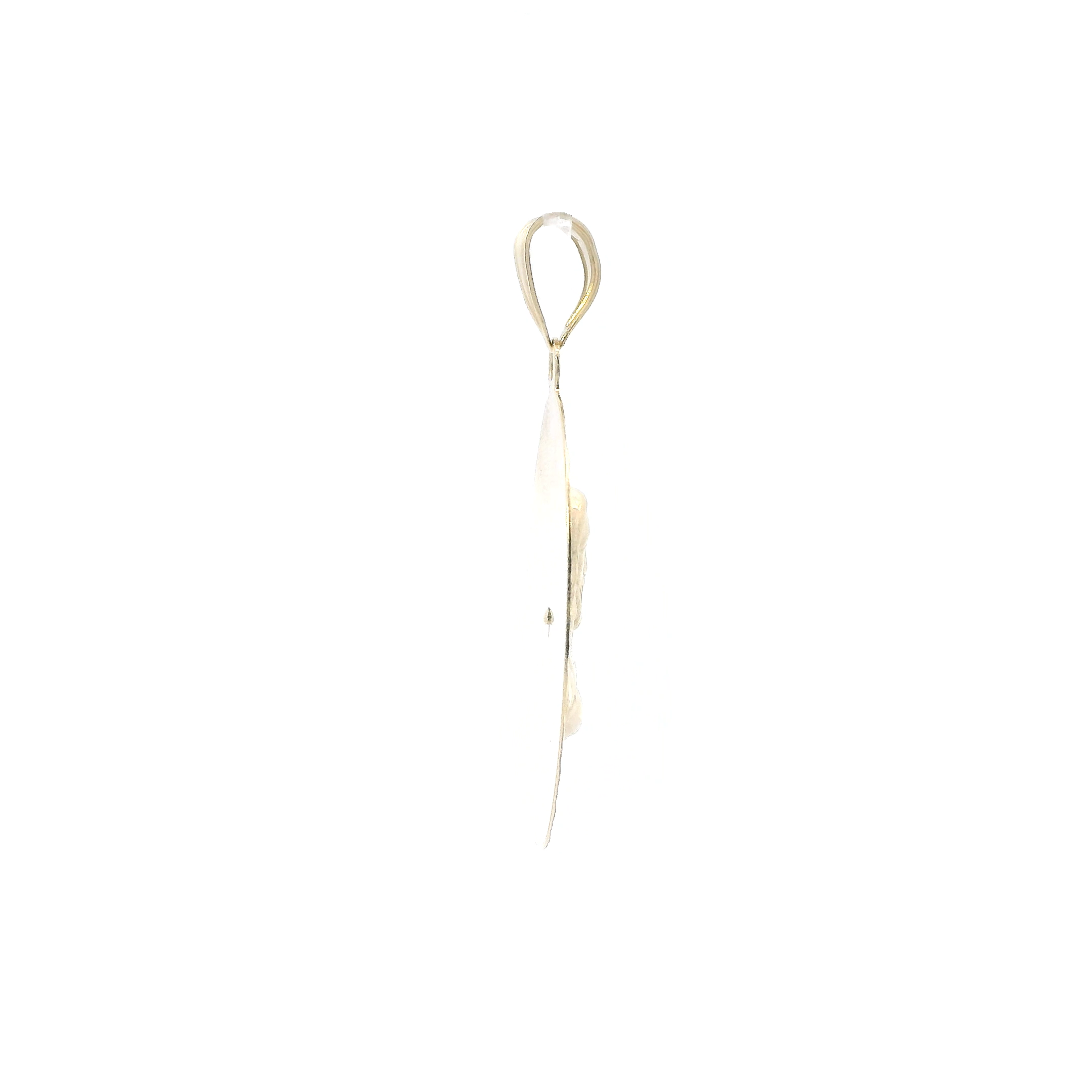 10K Tri Color Gold Oval Jesus Pendant