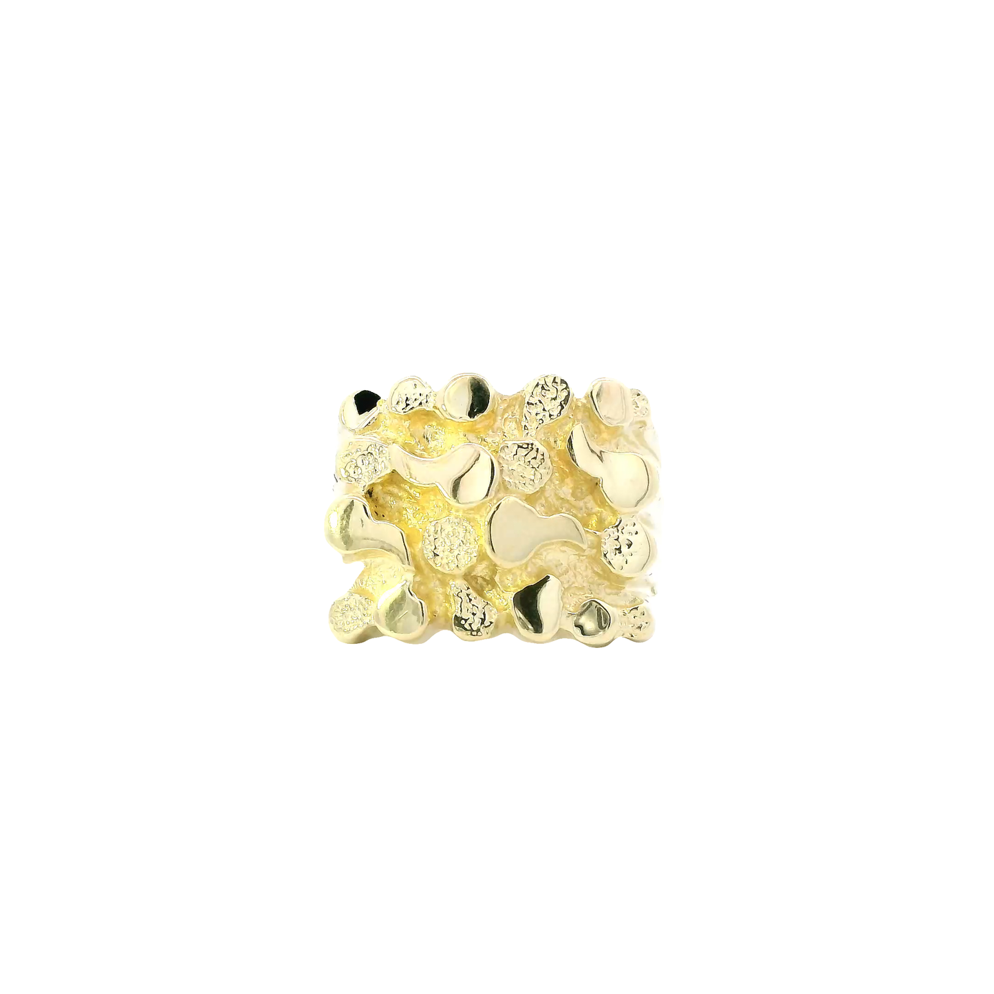 10K Yellow Gold Nugget Men's Ring