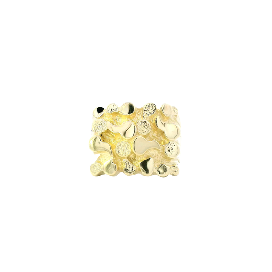 10K Yellow Gold Nugget Men's Ring
