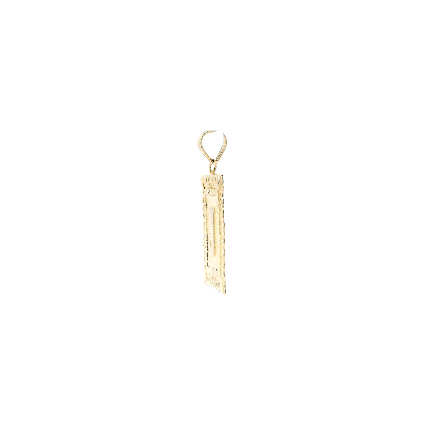 14K Yellow Gold Rectangle Letter "J" Filigree Pendant