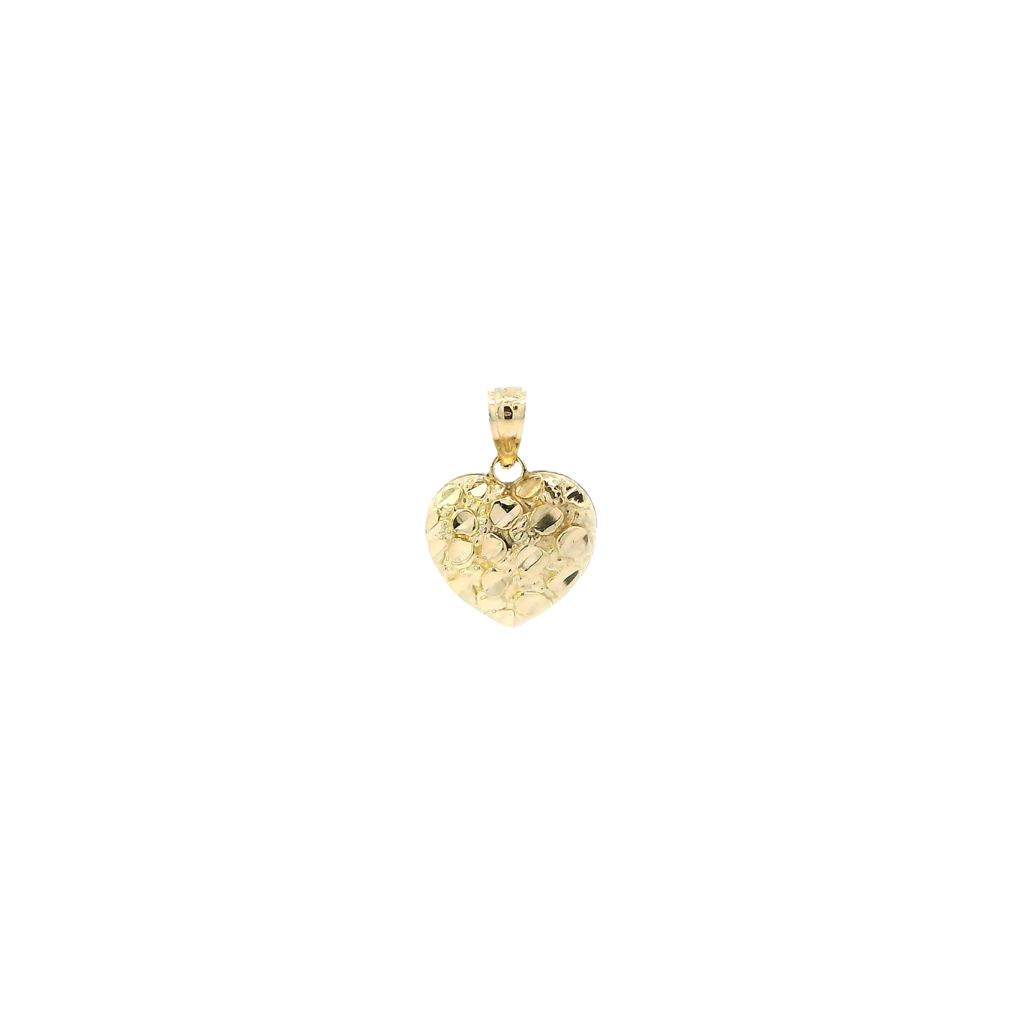 10K Yellow Gold Nugget Heart Pendant