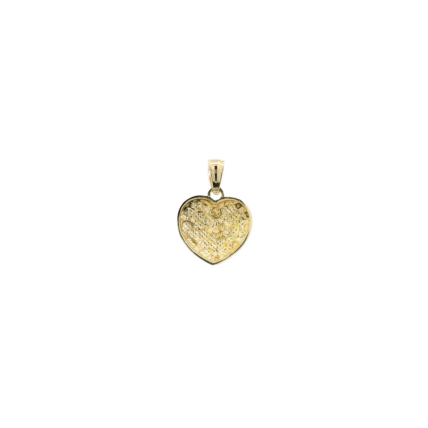 10K Yellow Gold Nugget Heart Pendant