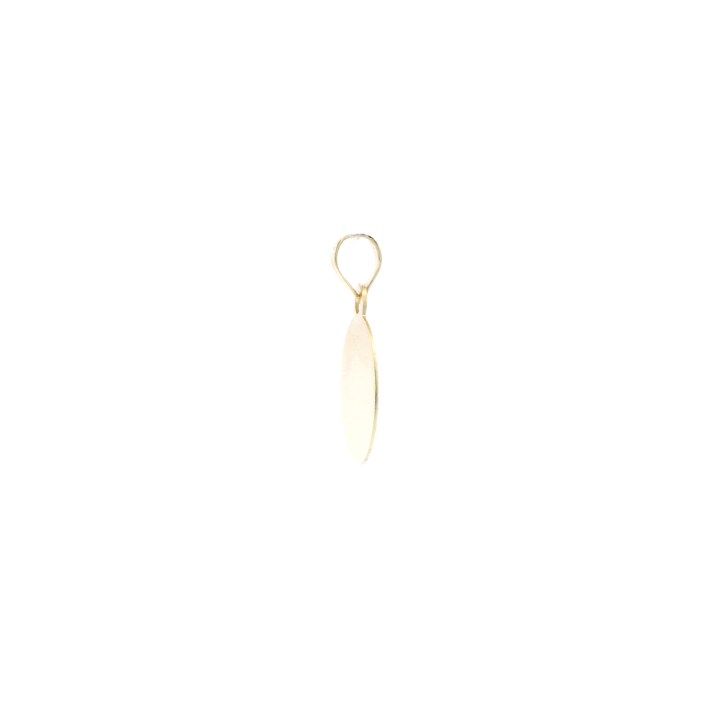 14K Yellow Gold Round Dove Pendant