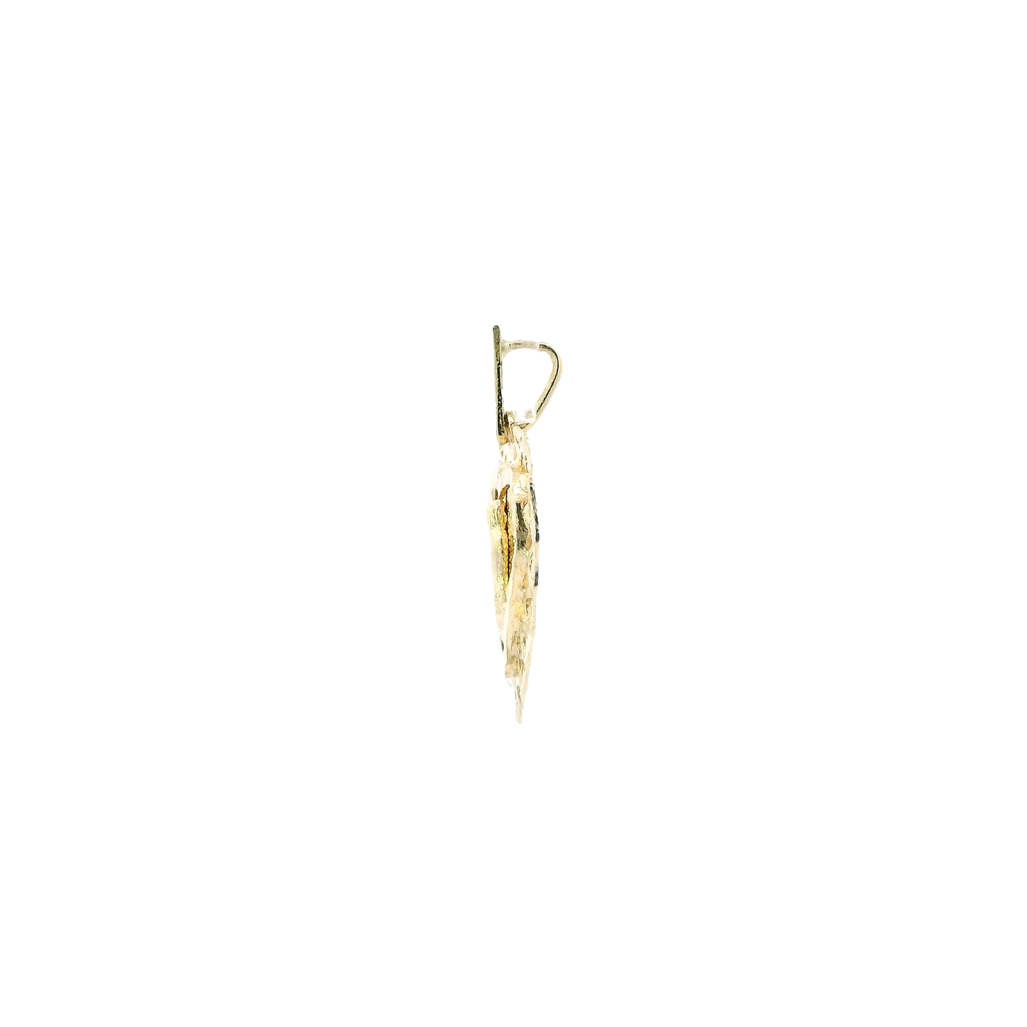 14K Yellow Gold Virgin Mary Heart Pendant