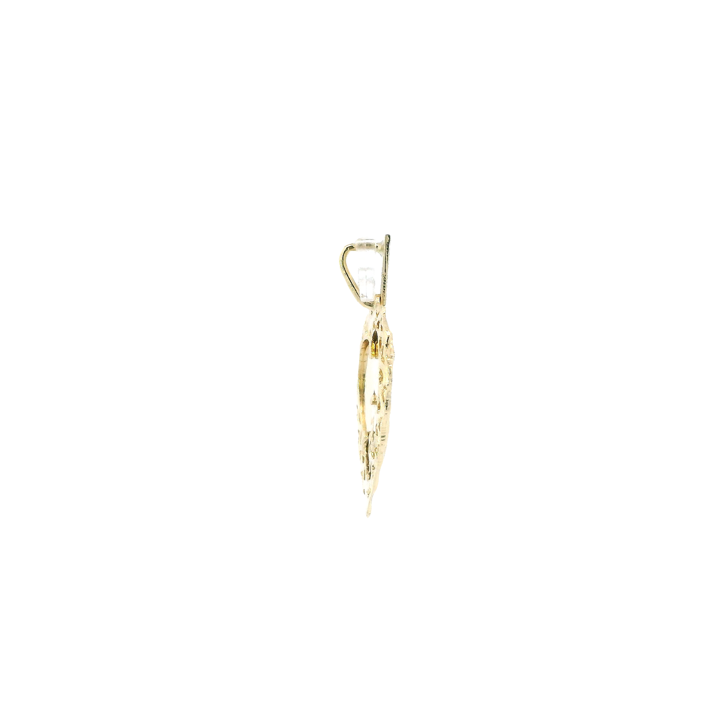 14K Yellow Gold Virgin Mary Heart Pendant