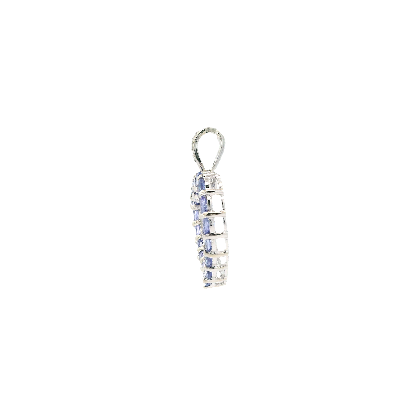 14K White Gold Tazanite Heart Pendant