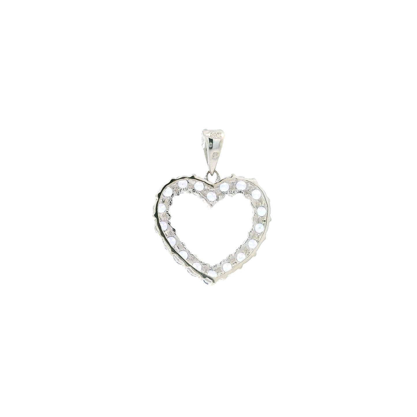 14K White Gold Tazanite Heart Pendant