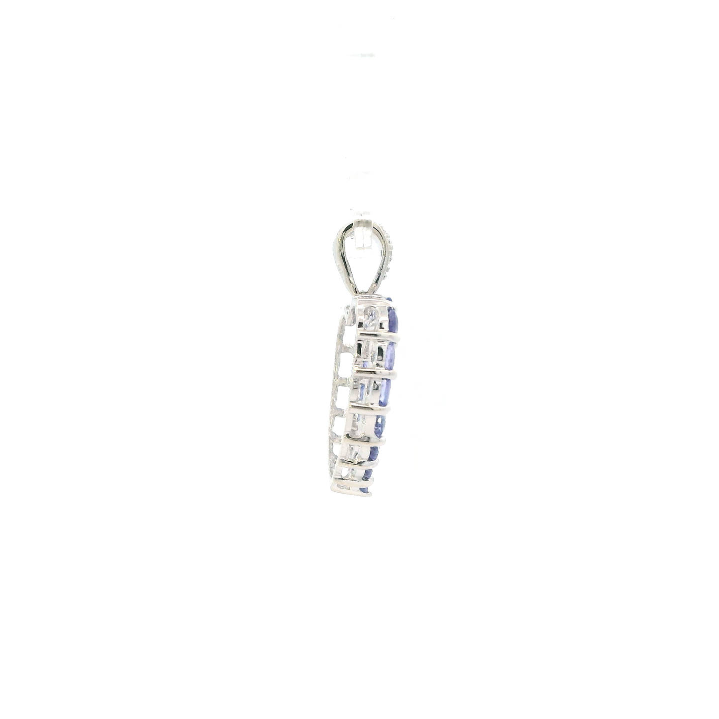 14K White Gold Tazanite Heart Pendant