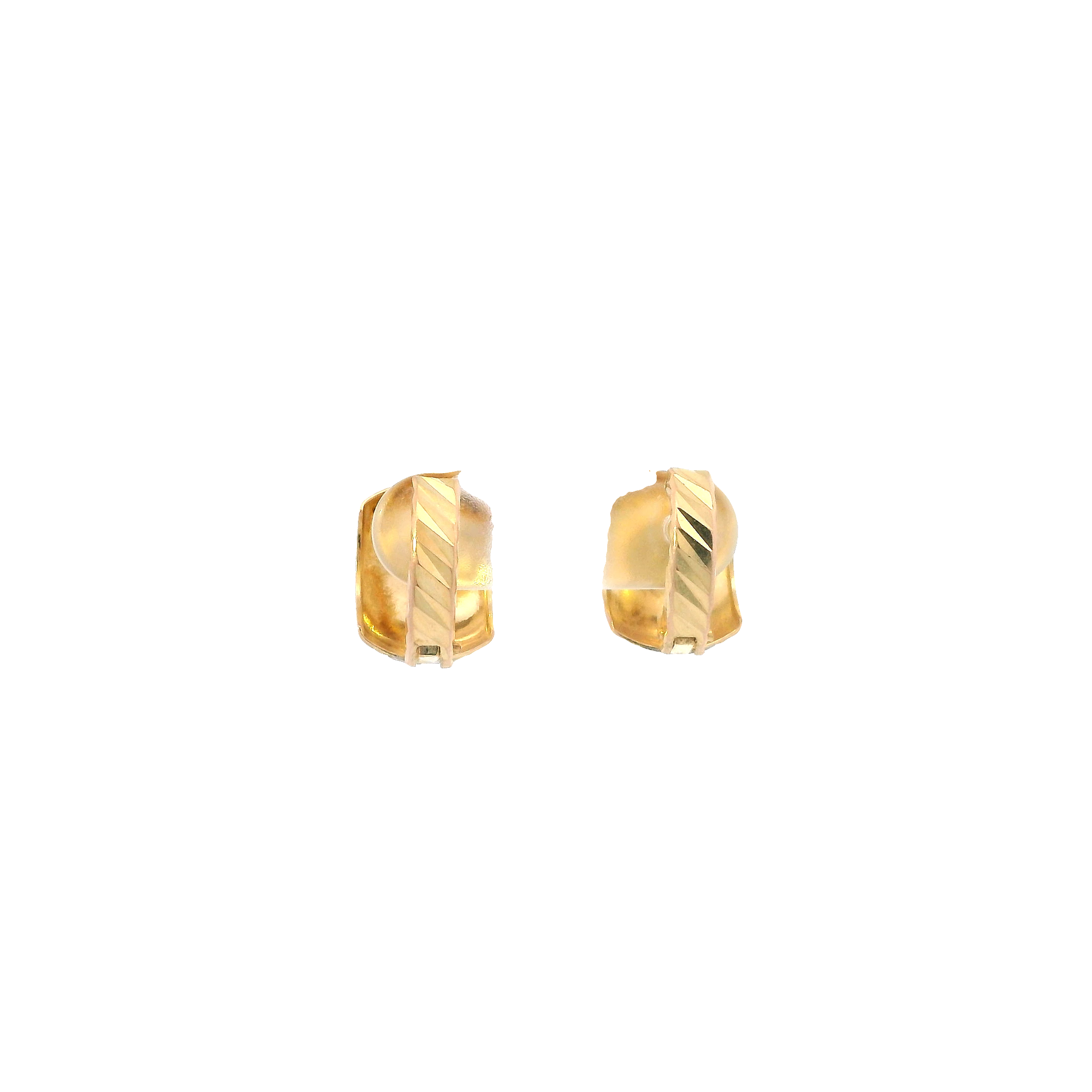 14K Tri Color Gold Huggie Hoop Earrings