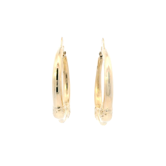 14K Yellow Gold Ram Head Hoop Earrings