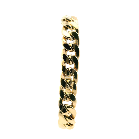 18K Yellow Gold 8.5" Hollow Curb Bracelet