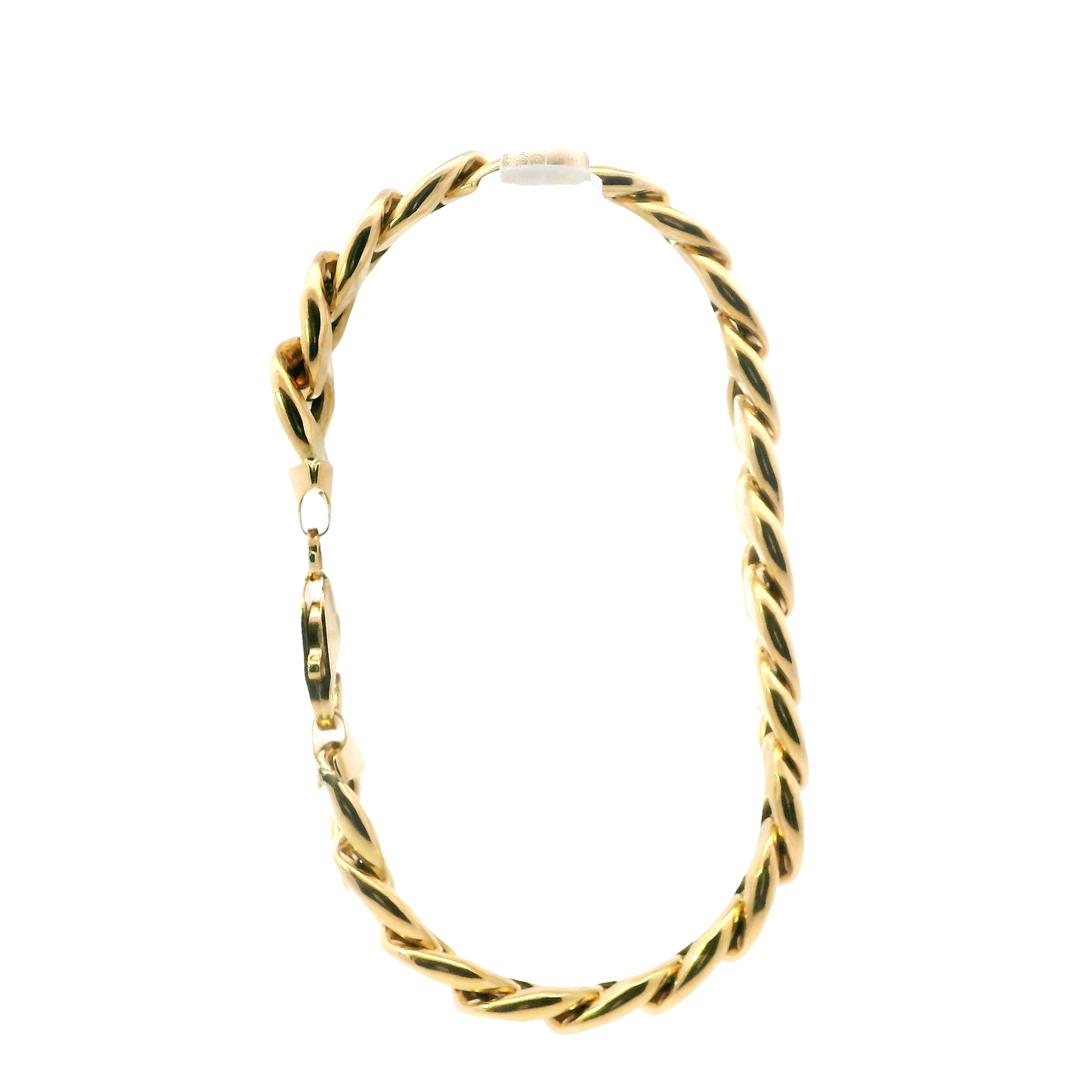 18K Yellow Gold 8.5" Hollow Curb Bracelet