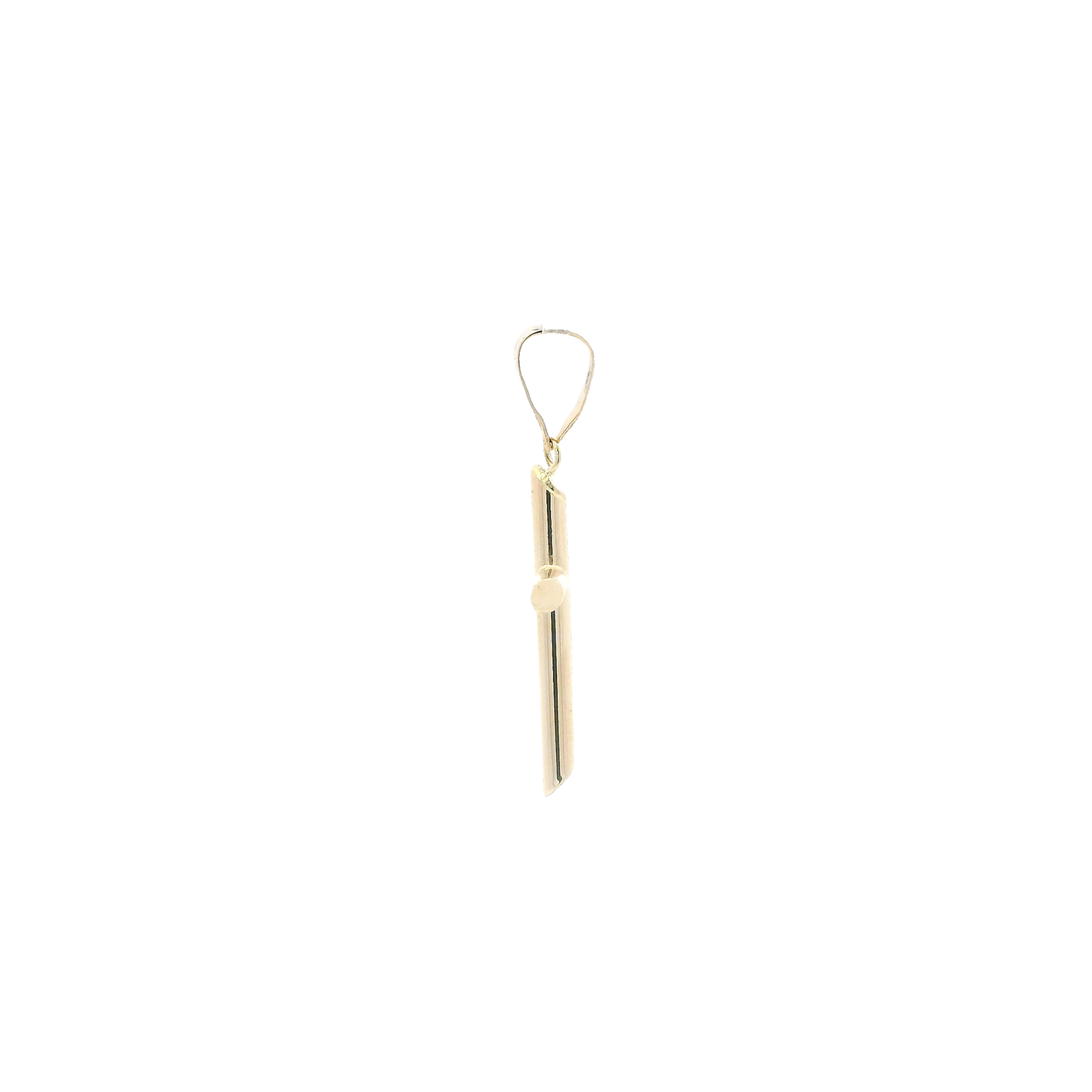 14K Yellow Gold Tube Cross Pendant