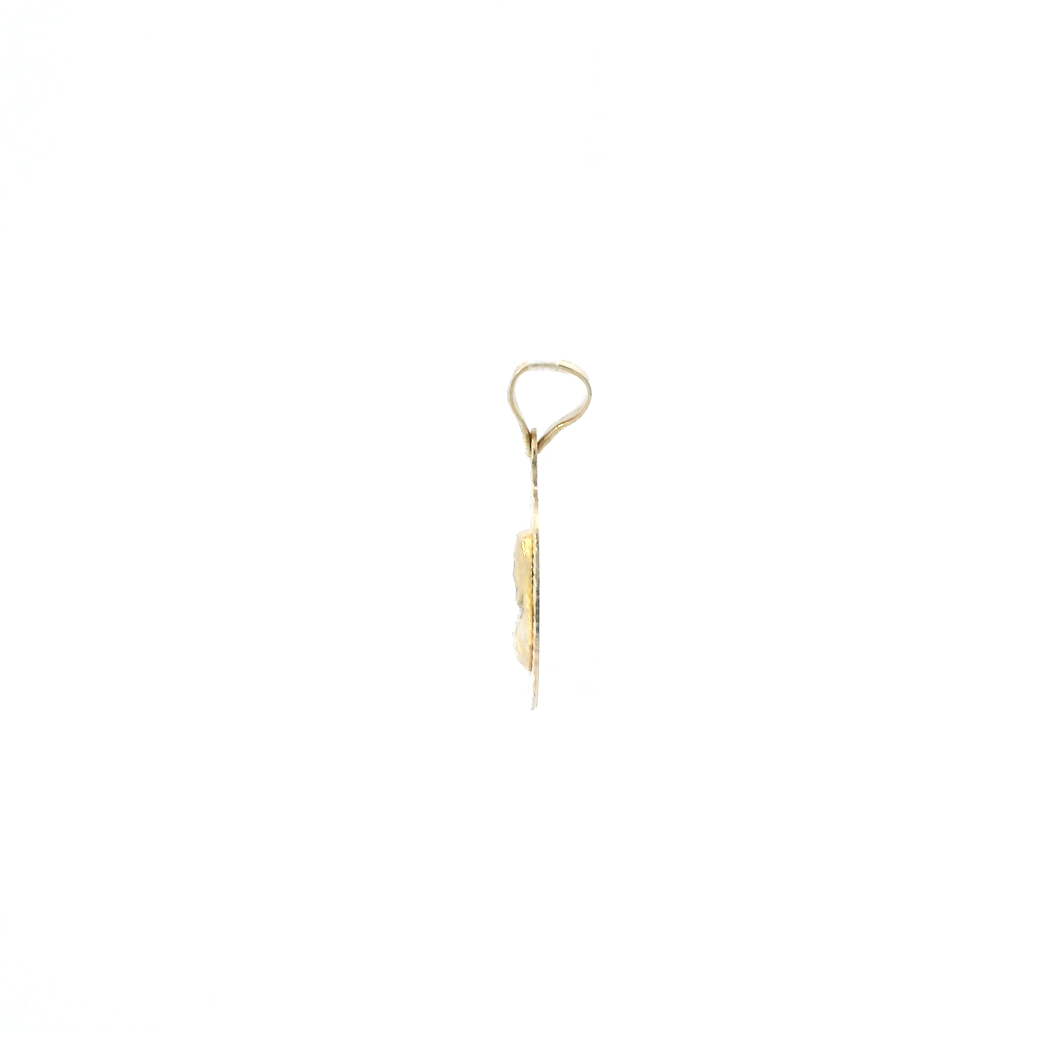 14K Tri Color Oval Jesus Pendant