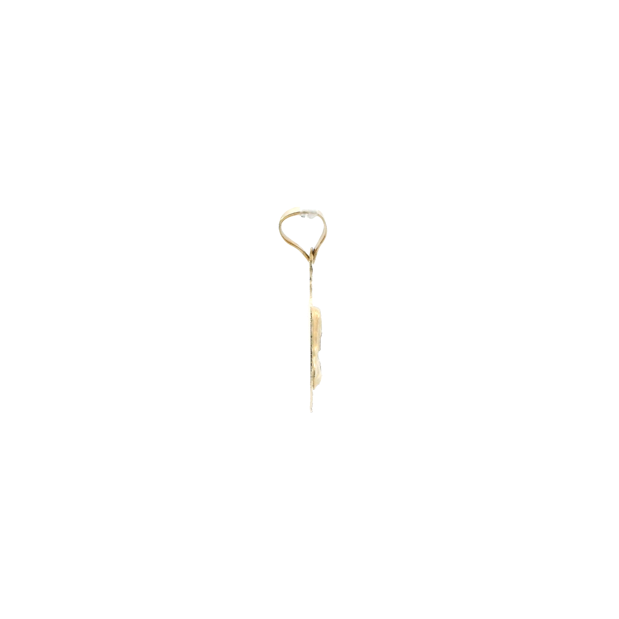 14K Tri Color Oval Jesus Pendant