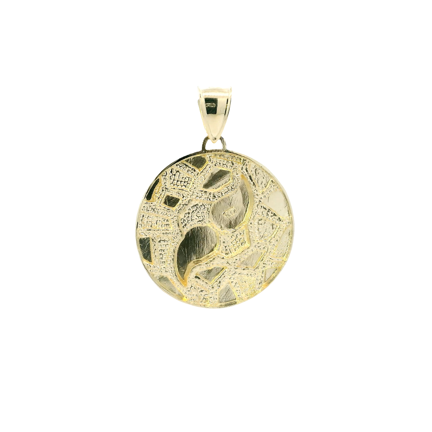 10K Yellow Gold Round Nugget Pendants