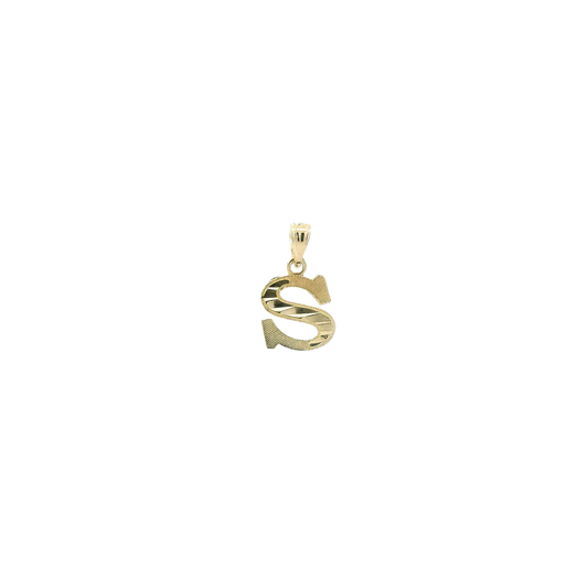 10K Yellow Gold Letter "S" Pendant