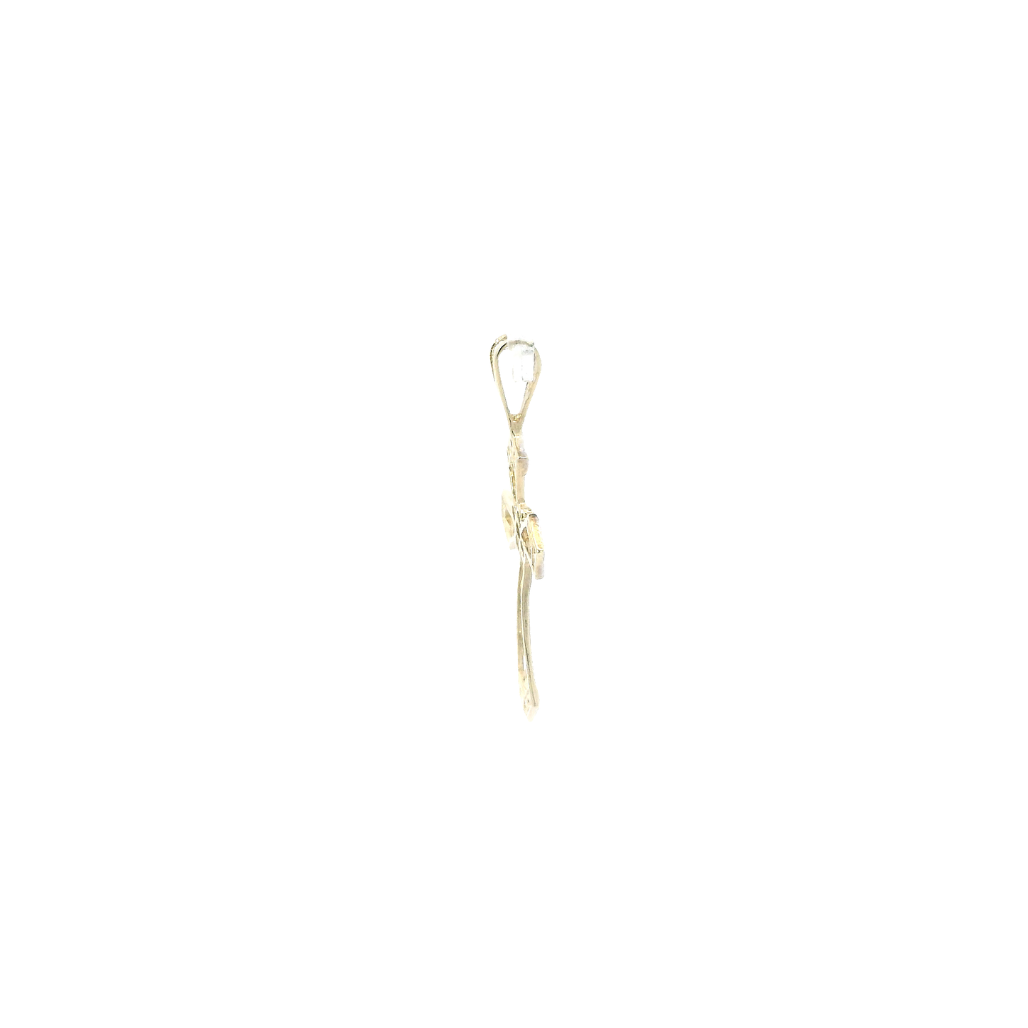 10K Yellow & White Gold Filigree Cross Pendant